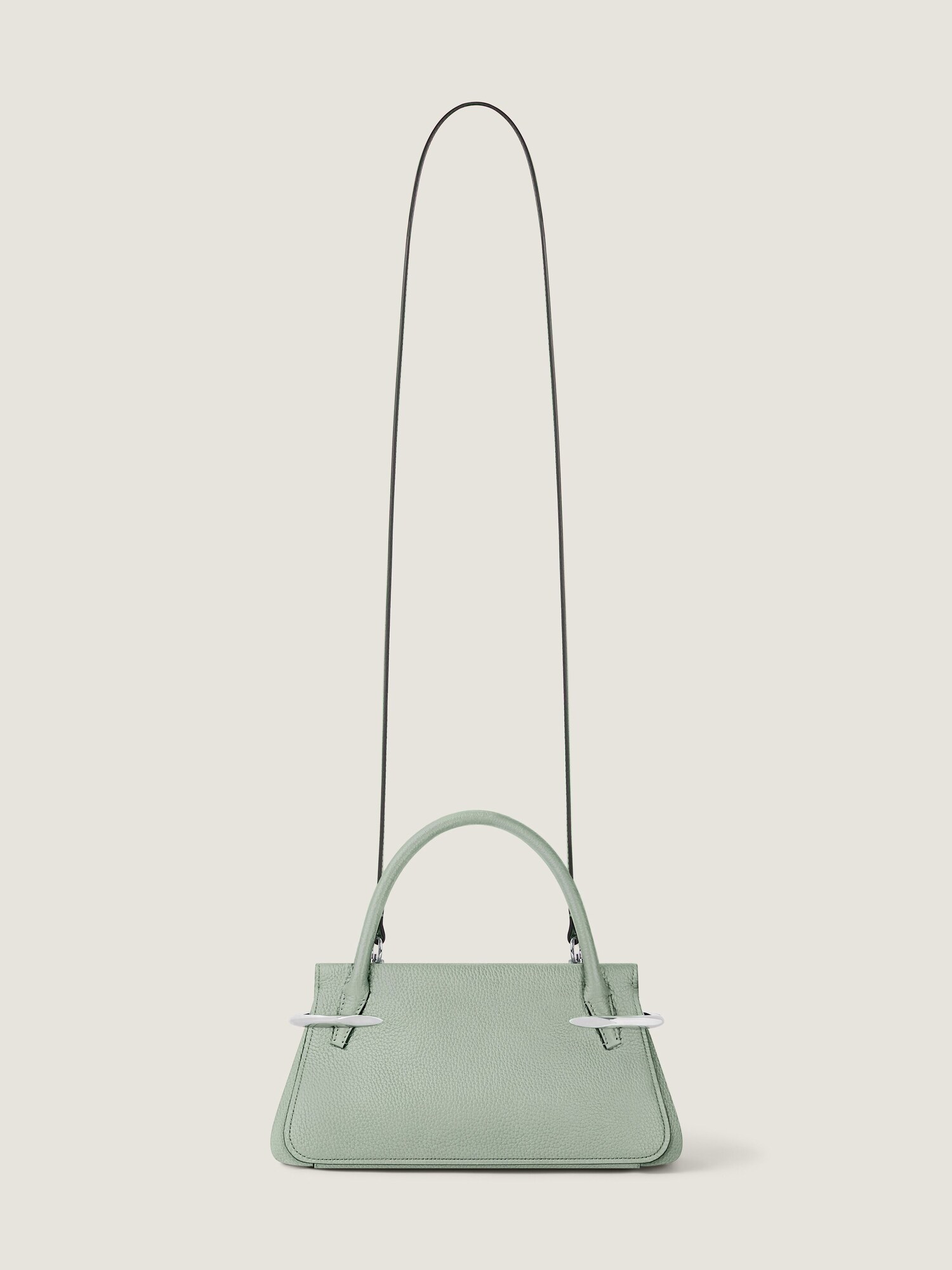 Mini Pinch bag in leather in - greyish green - BB515JB2DF-325 
