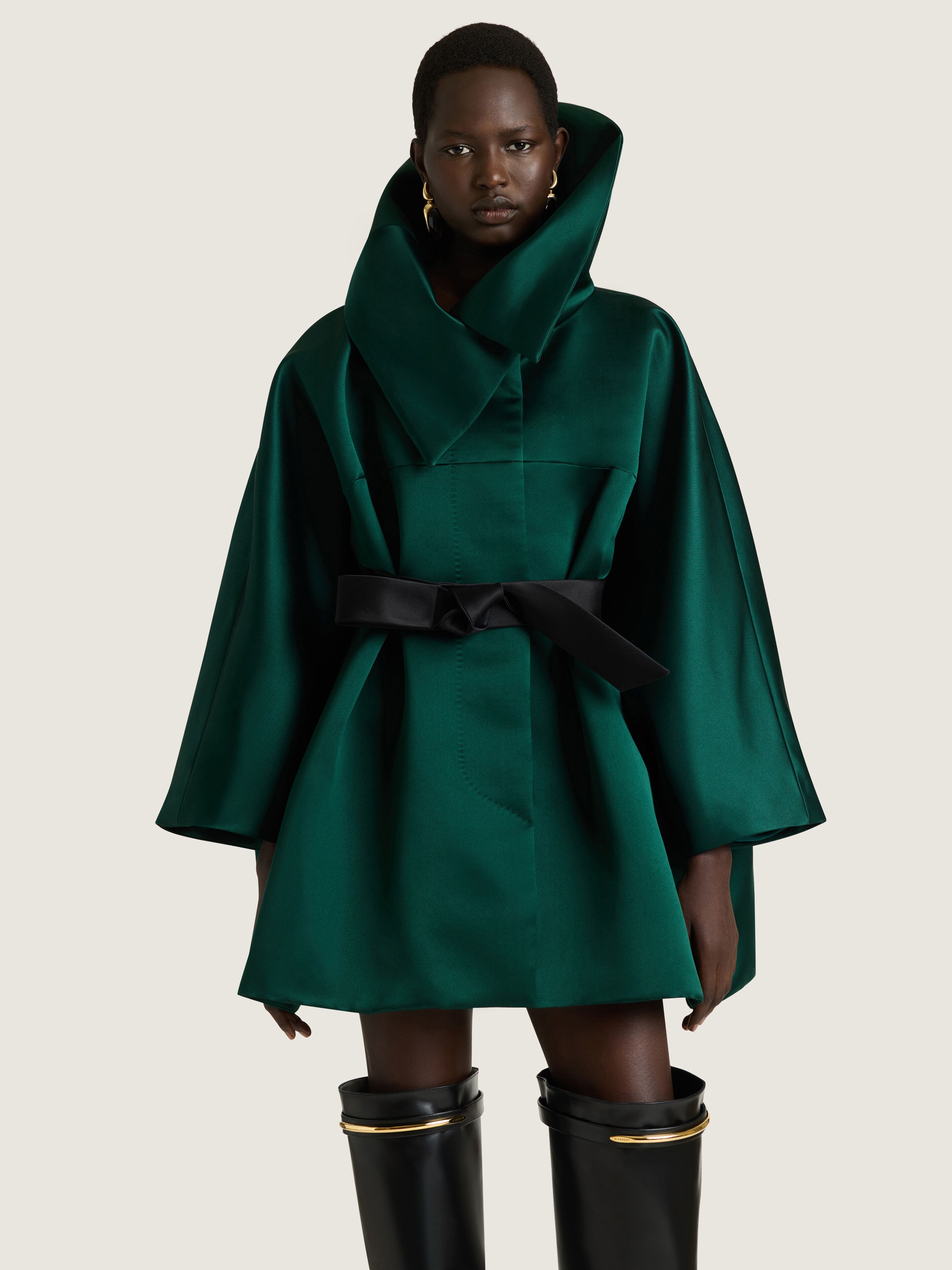 Short coat in satin in - green forest - BWC0GY1YG0-311 | Givenchy US