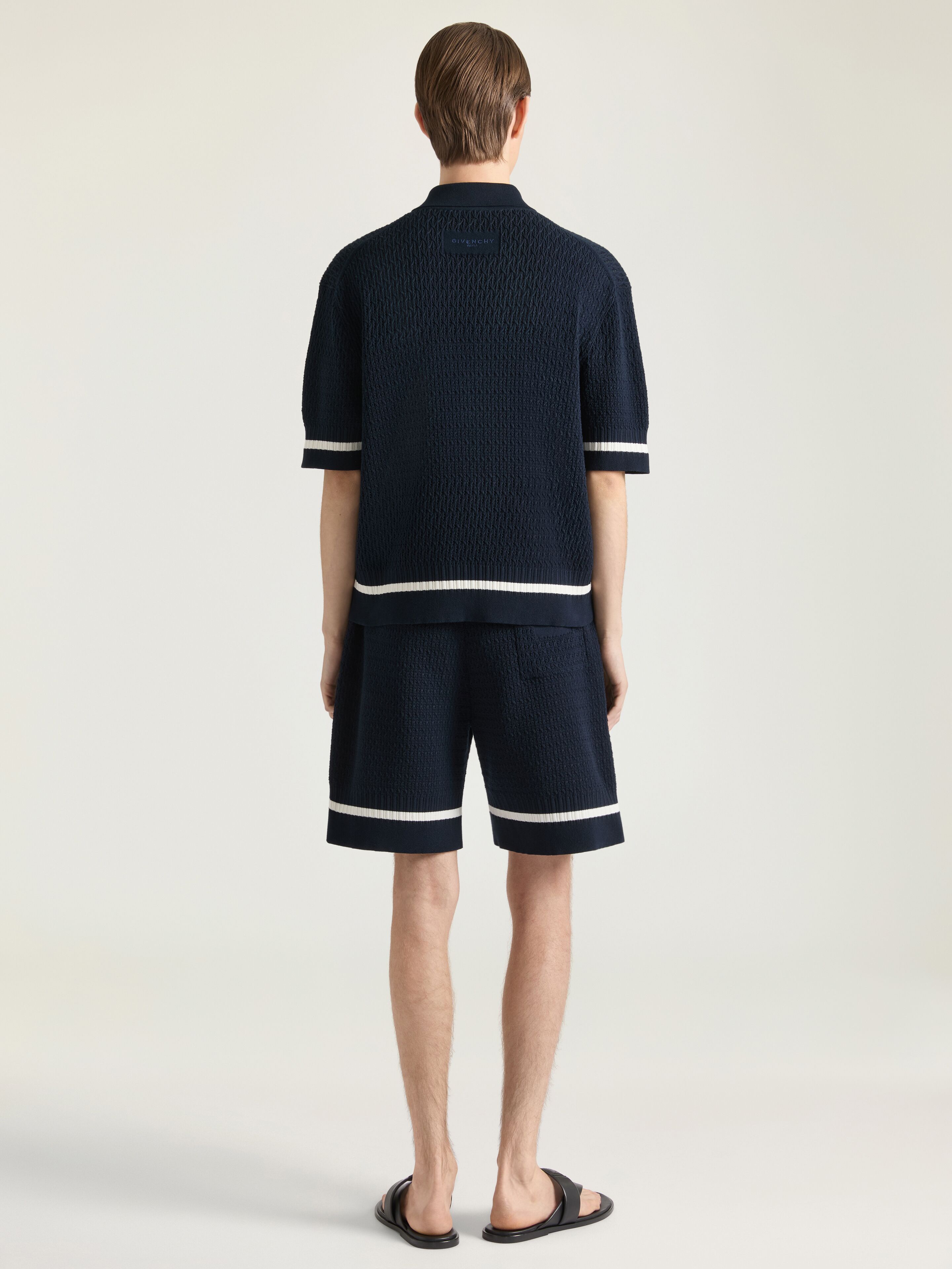 Bermuda shorts in knit with Givenchy Paris embroidery | Givenchy