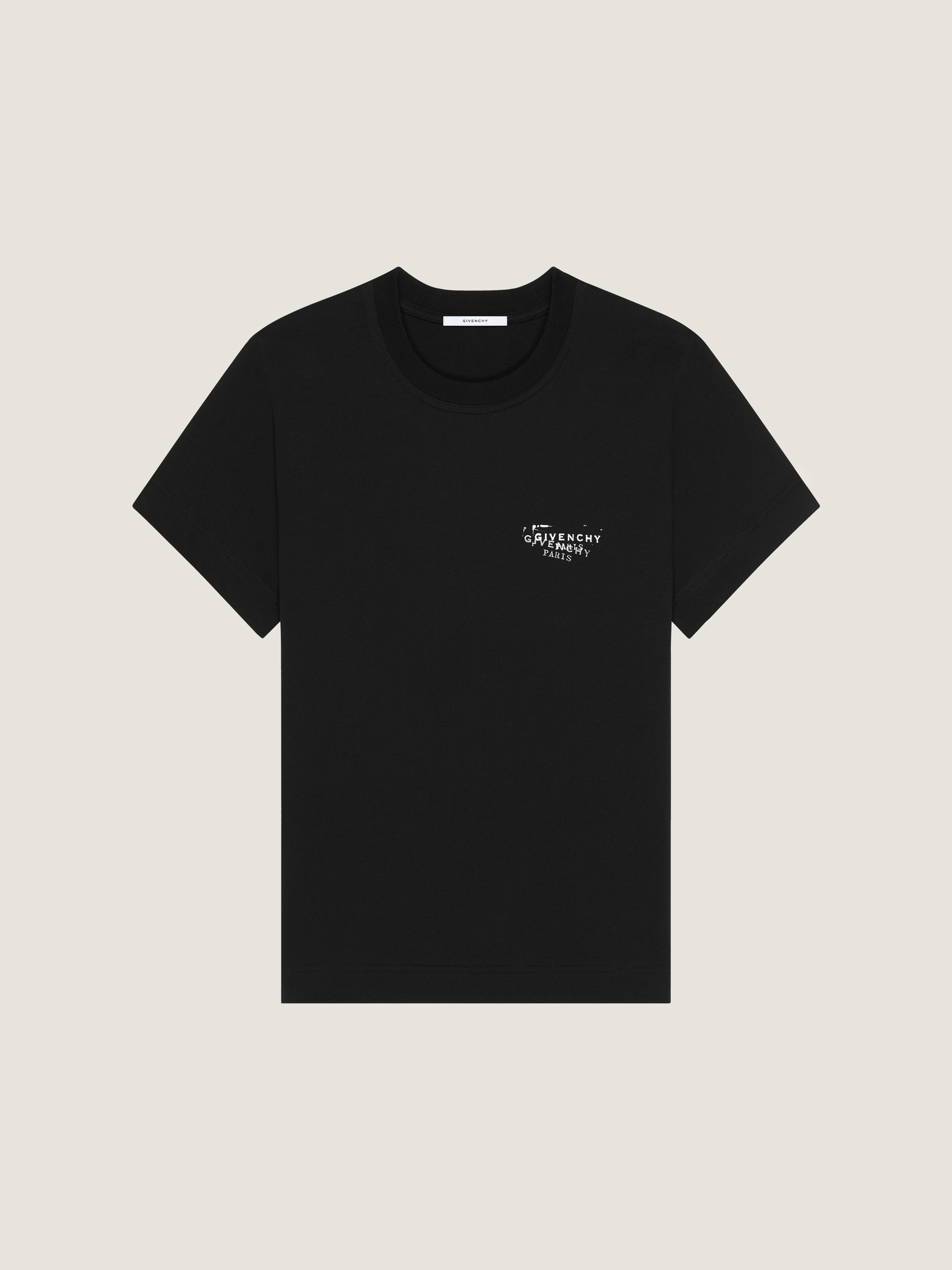 T-shirt in cotton with GIVENCHY Stamp print in - black | Givenchy DE