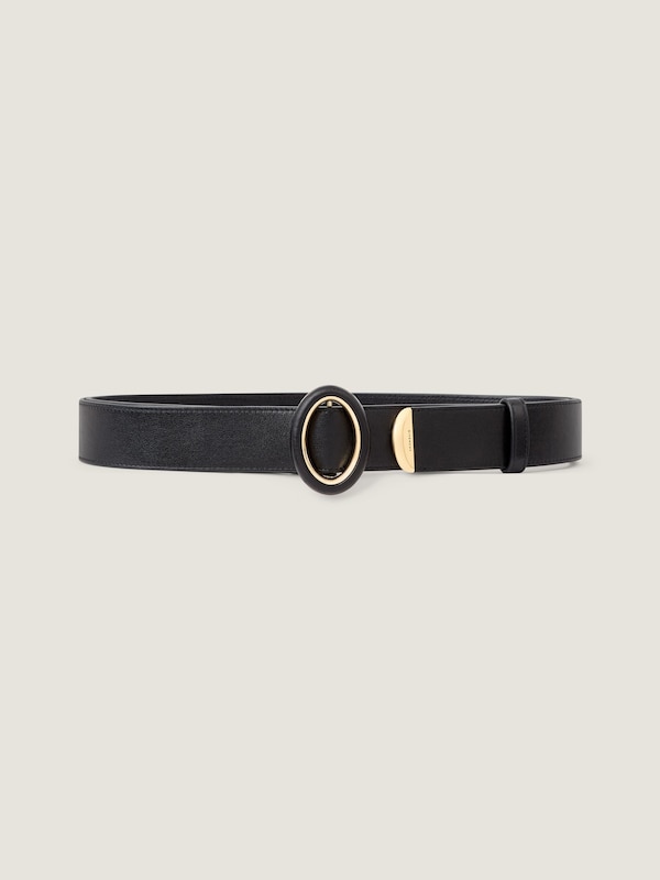Sculpted Gem belt in leather