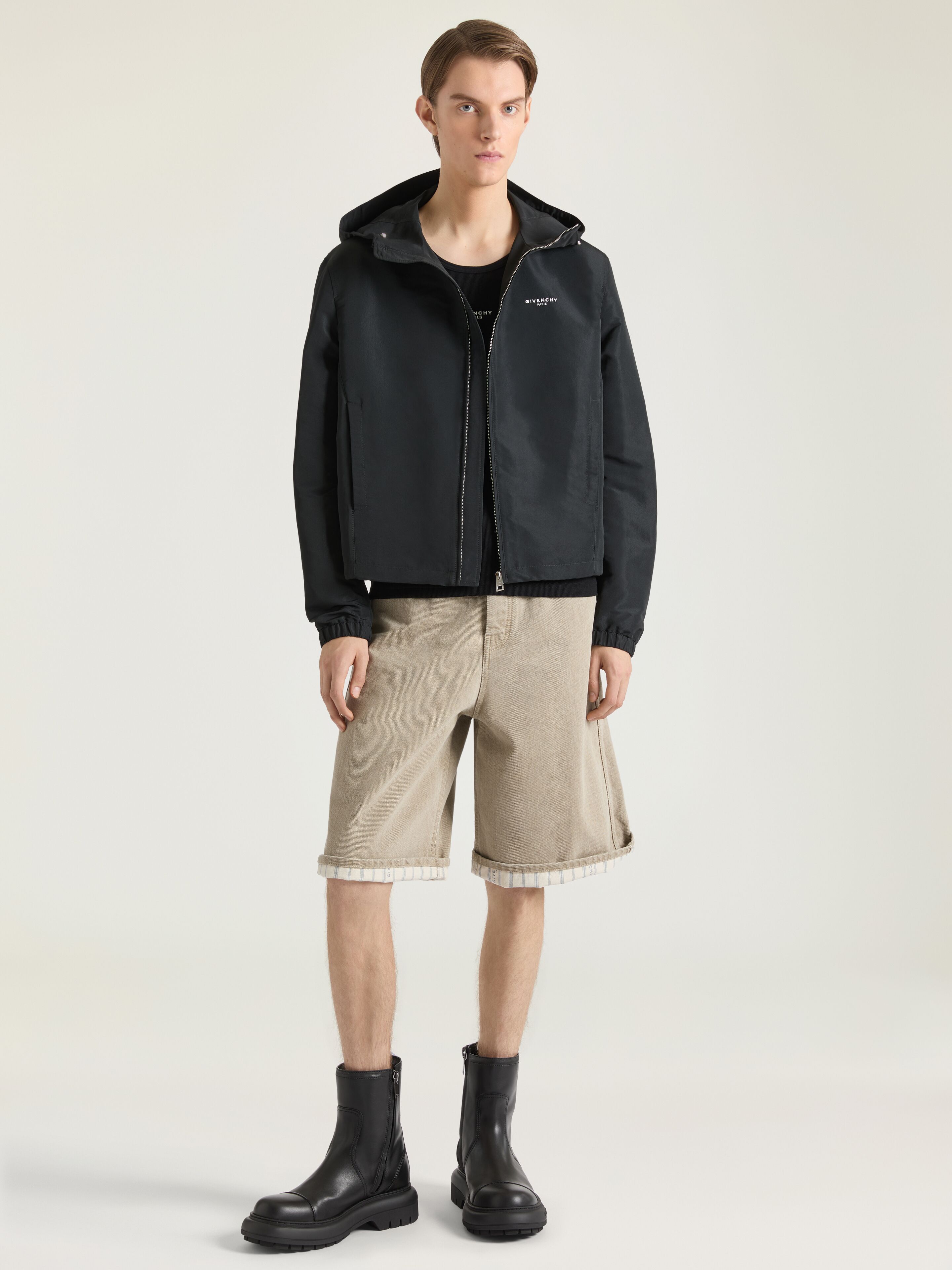 Windbreaker in polyfaille with Archive print | Givenchy ES | Givenchy