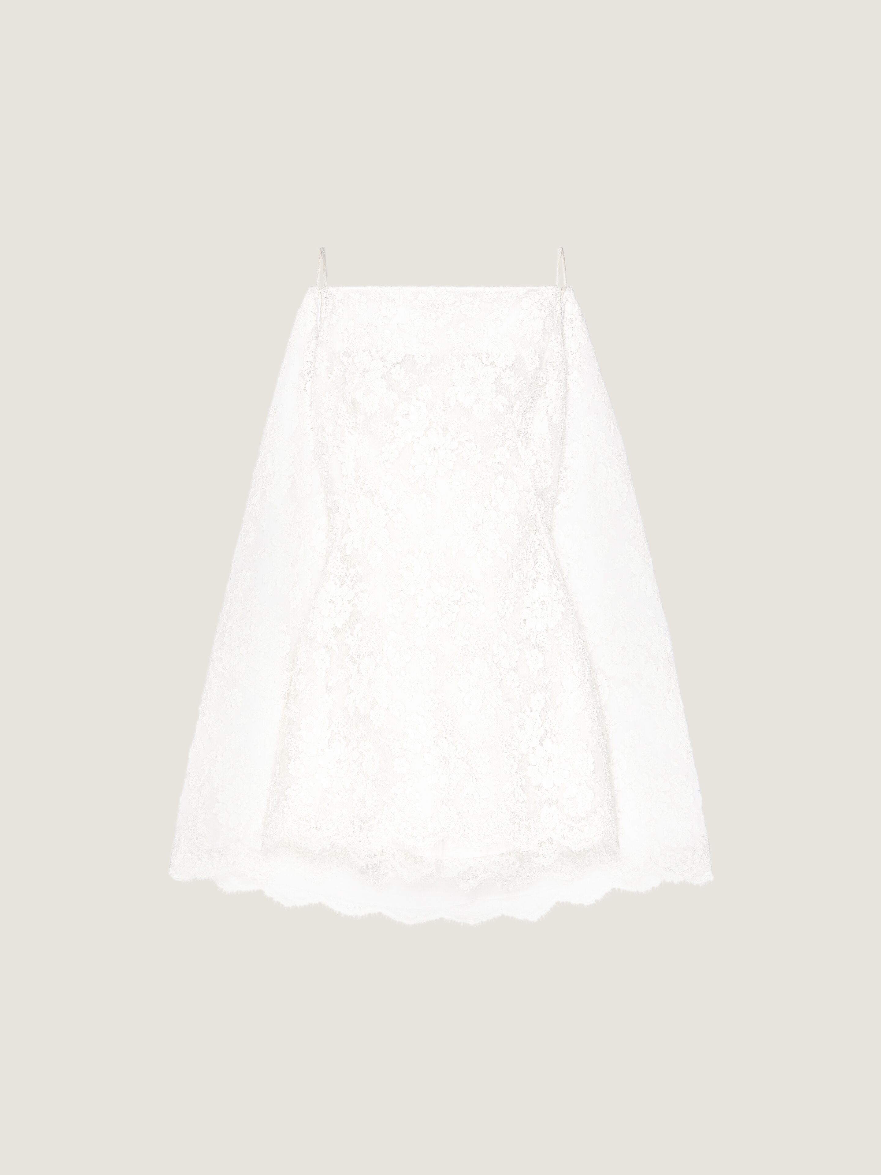 Givenchy Sliced Mini Dress In Lace With Cape In White