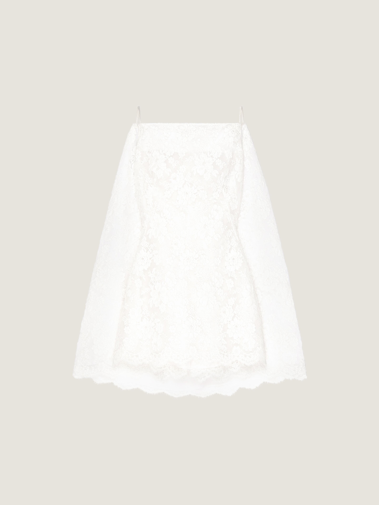 Givenchy - Sliced Mini Dress In Lace With Cape - White - Women - Size: 40 Givenchy - Sliced Mini Dress In Lace With Cape - White - Women - Size: 40