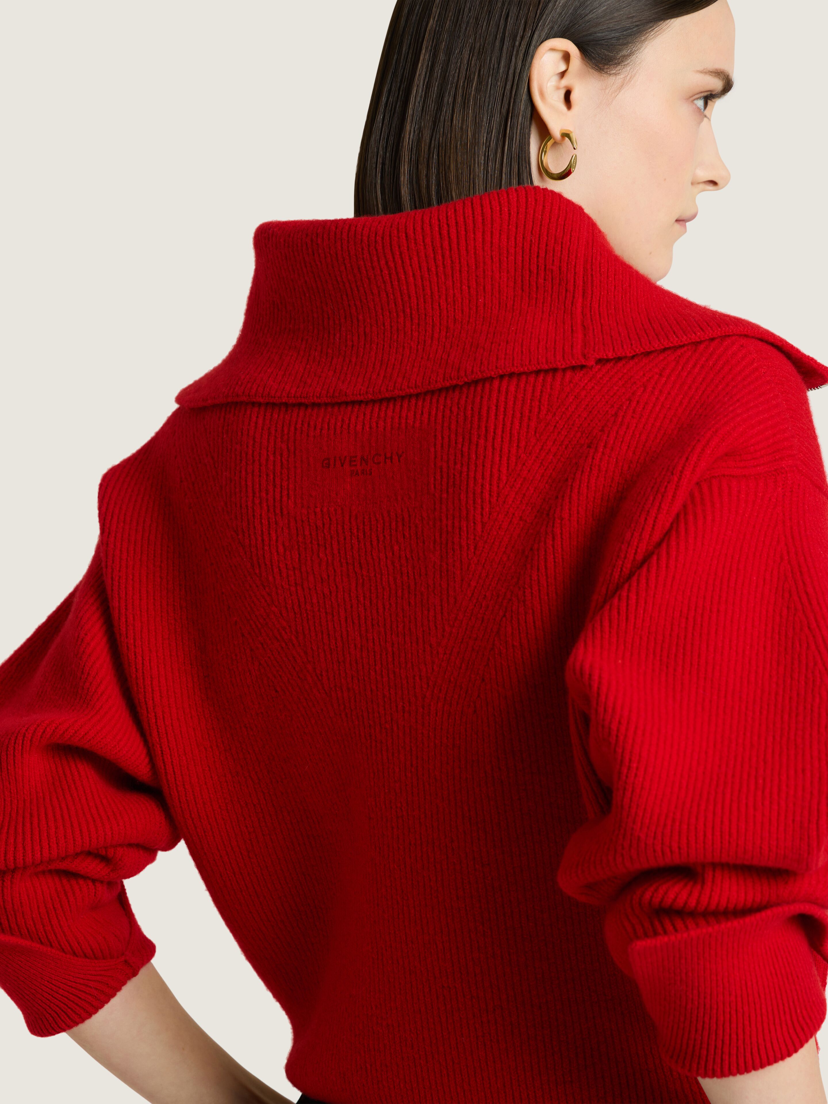 Zipped cardigan in wool and cashmere in - red - BWK01P4ZVV-600