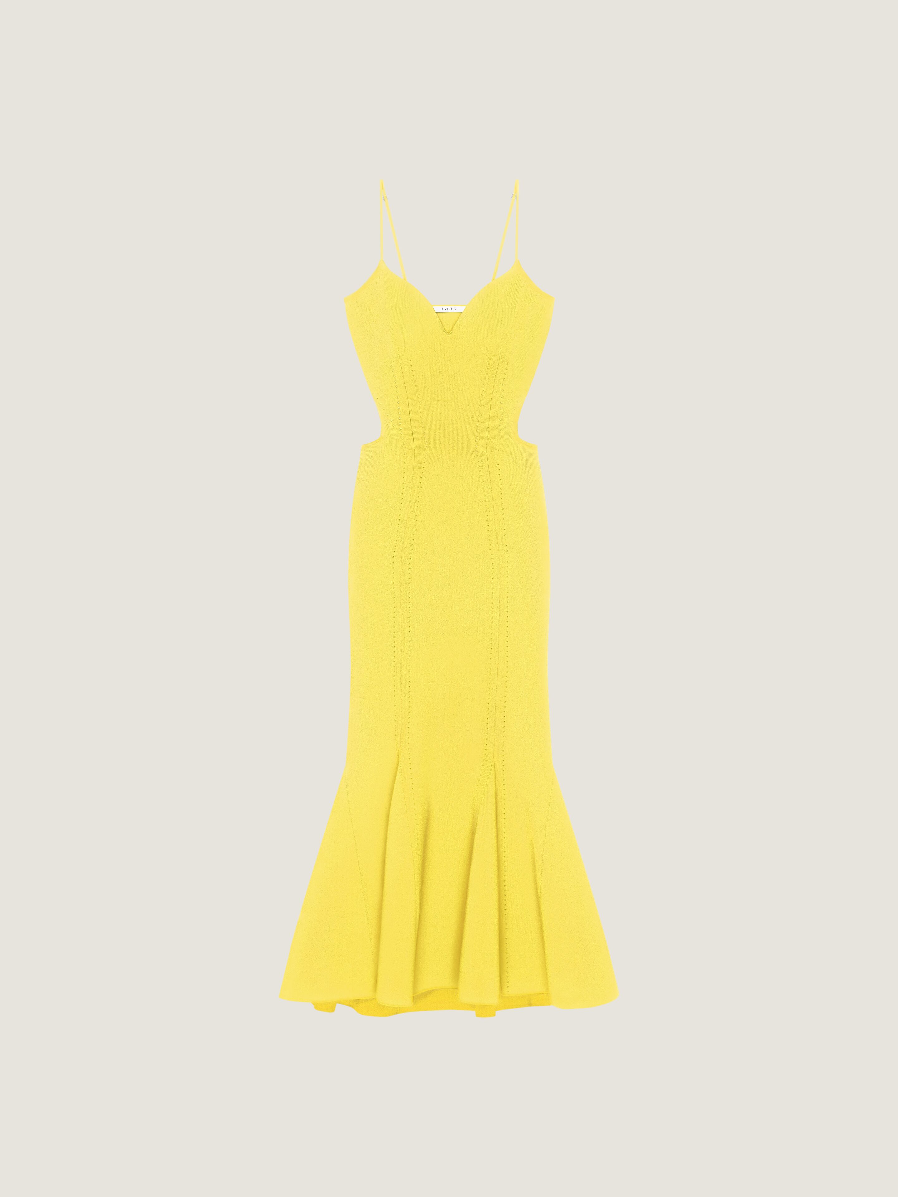 Givenchy Long Dress In Knit In Yellow