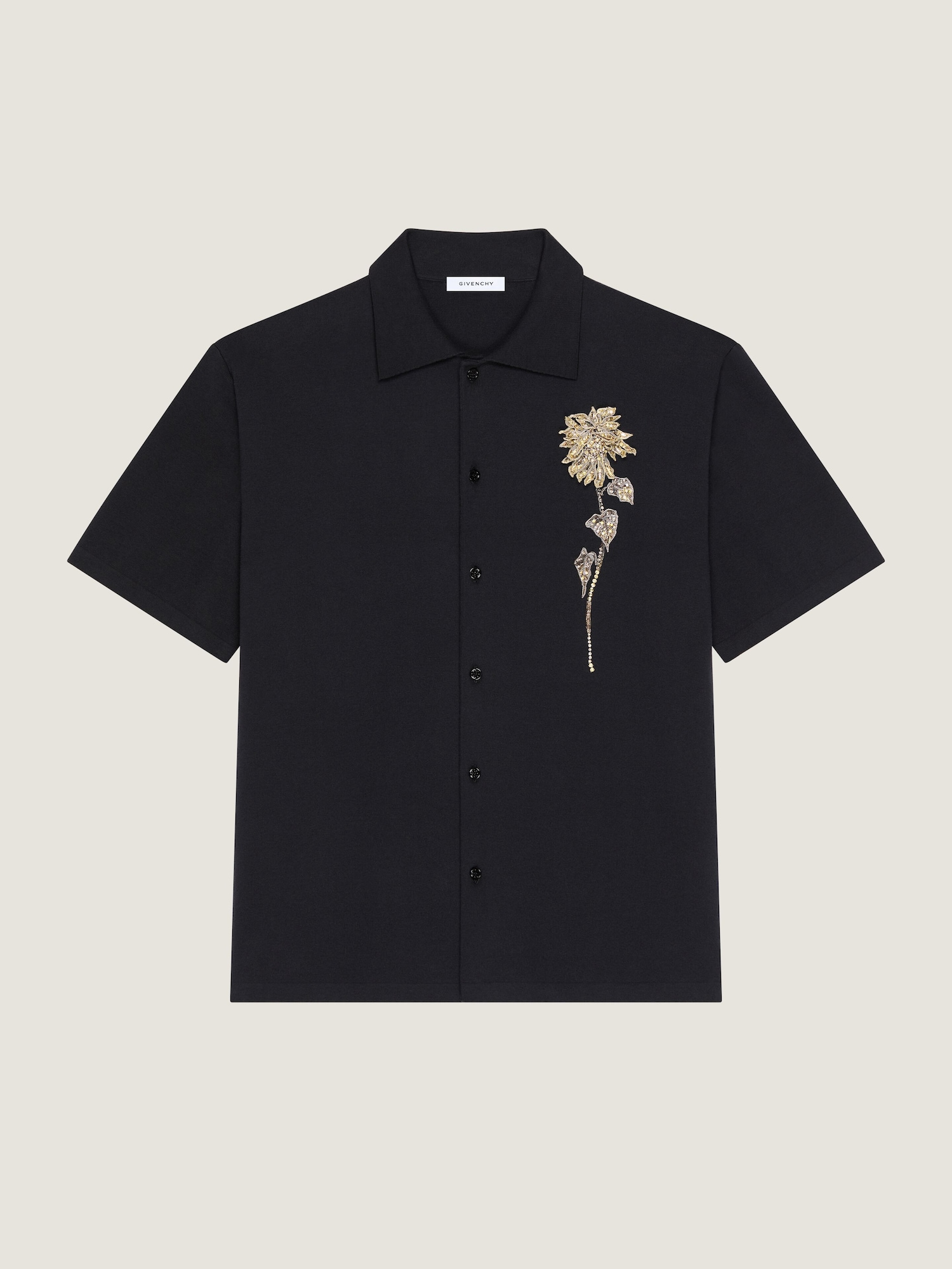 Embellished shirt in cotton knit