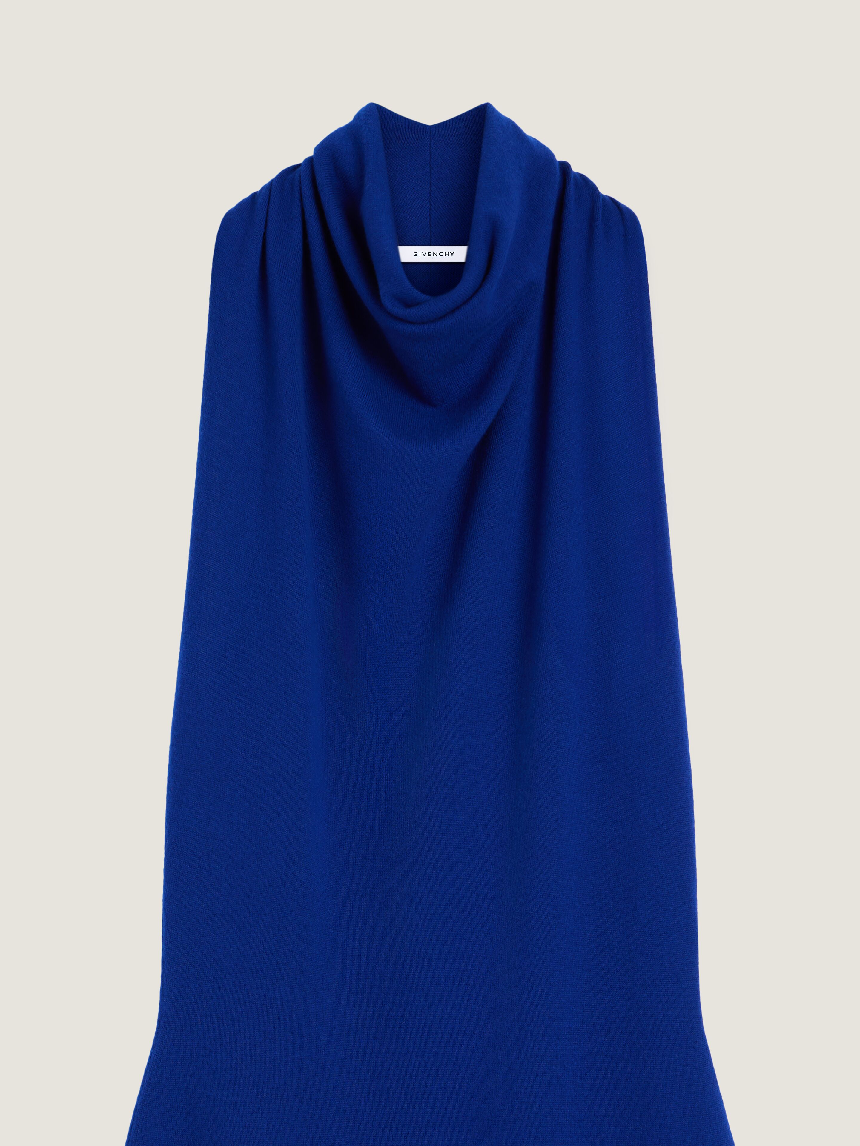 Long draped dress in wool in - saphir blue - BW232J4ZVT-470 | Givenchy