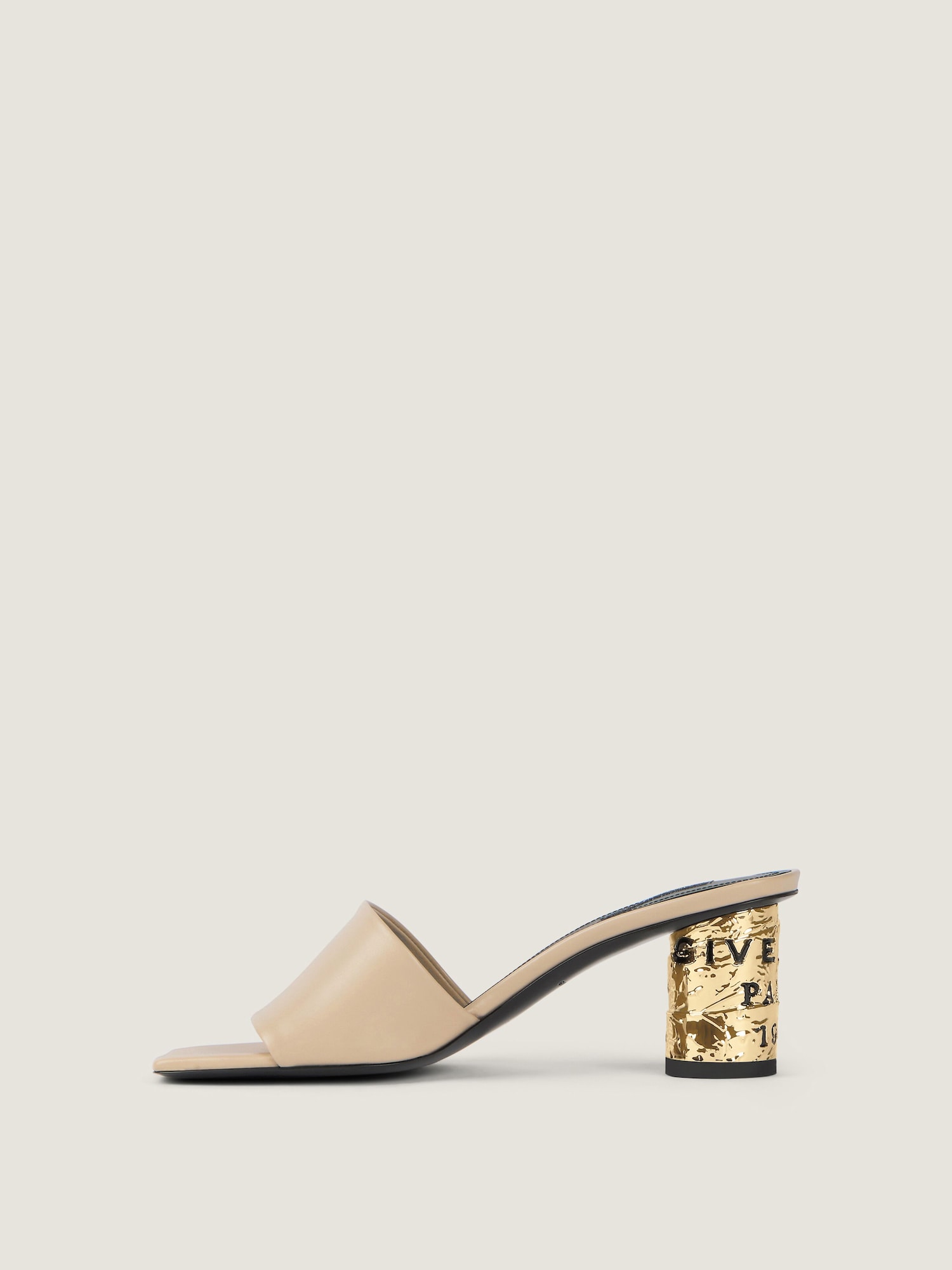 Tape heeled mules in leather in - beige - BE30AGE1J7-250 | Givenchy US