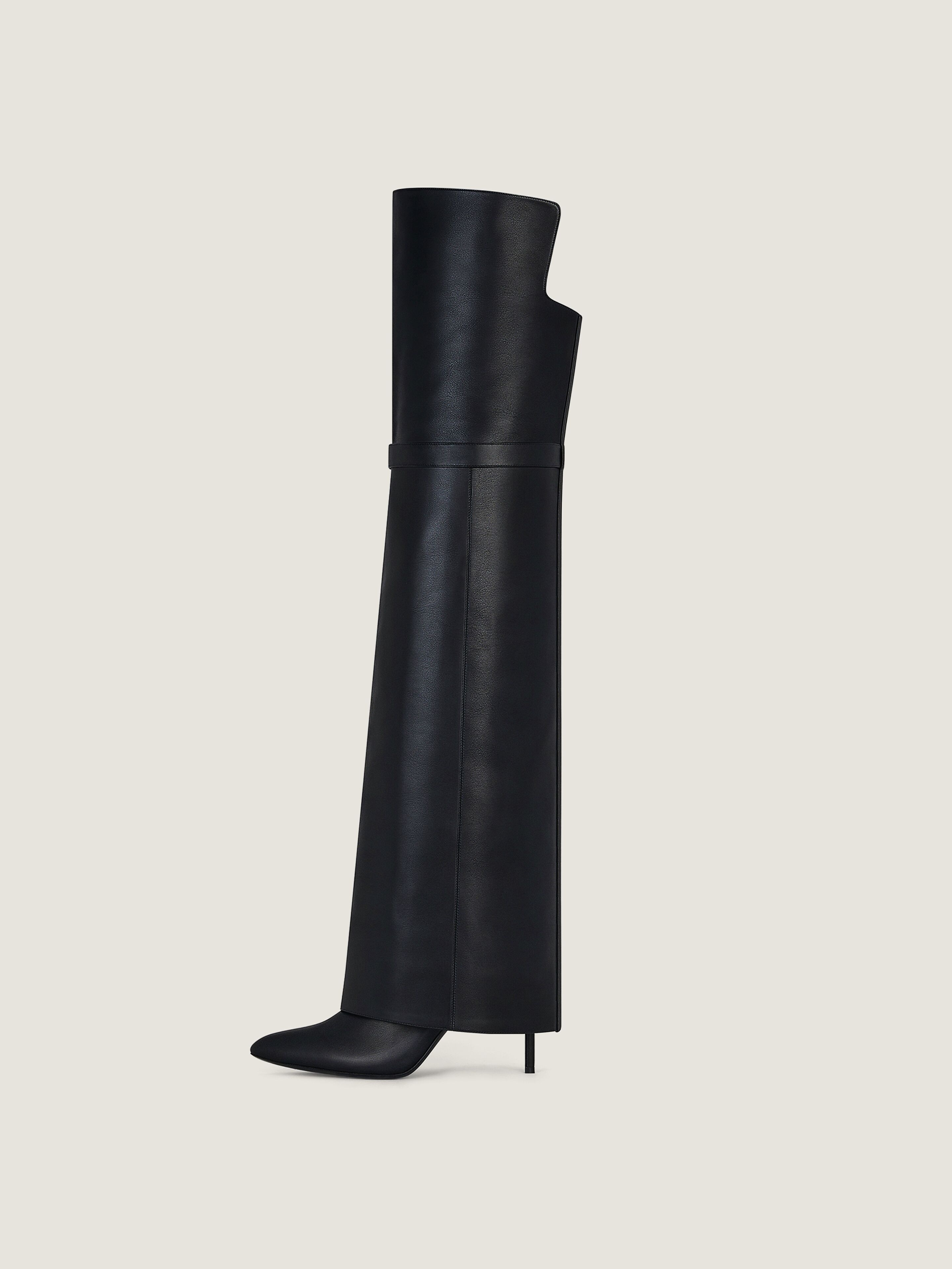 Shark Lock Stiletto over-the-knee boots in leather in