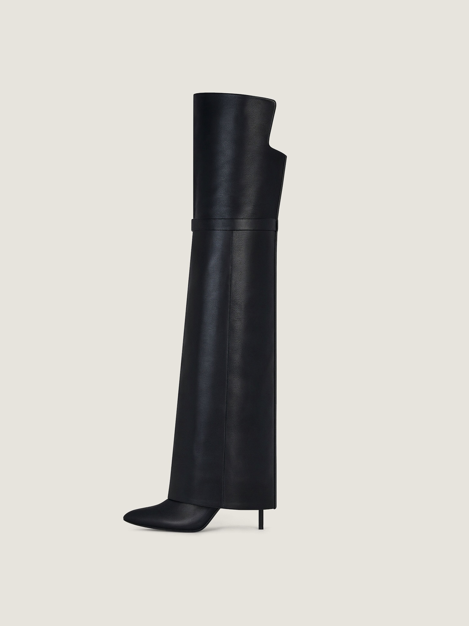 Shark Lock Stiletto over-the-knee boots in leather Givenchy CA