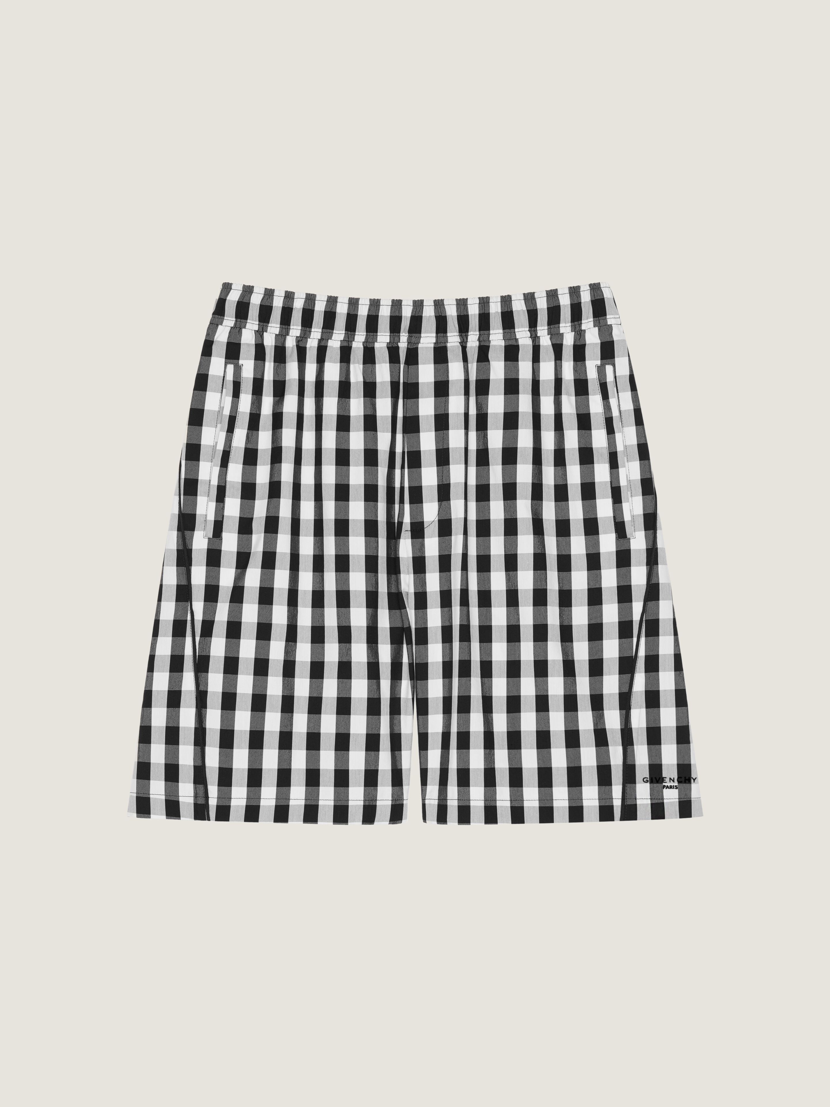 Gingham bermuda shorts in cotton in - black/white | Givenchy US