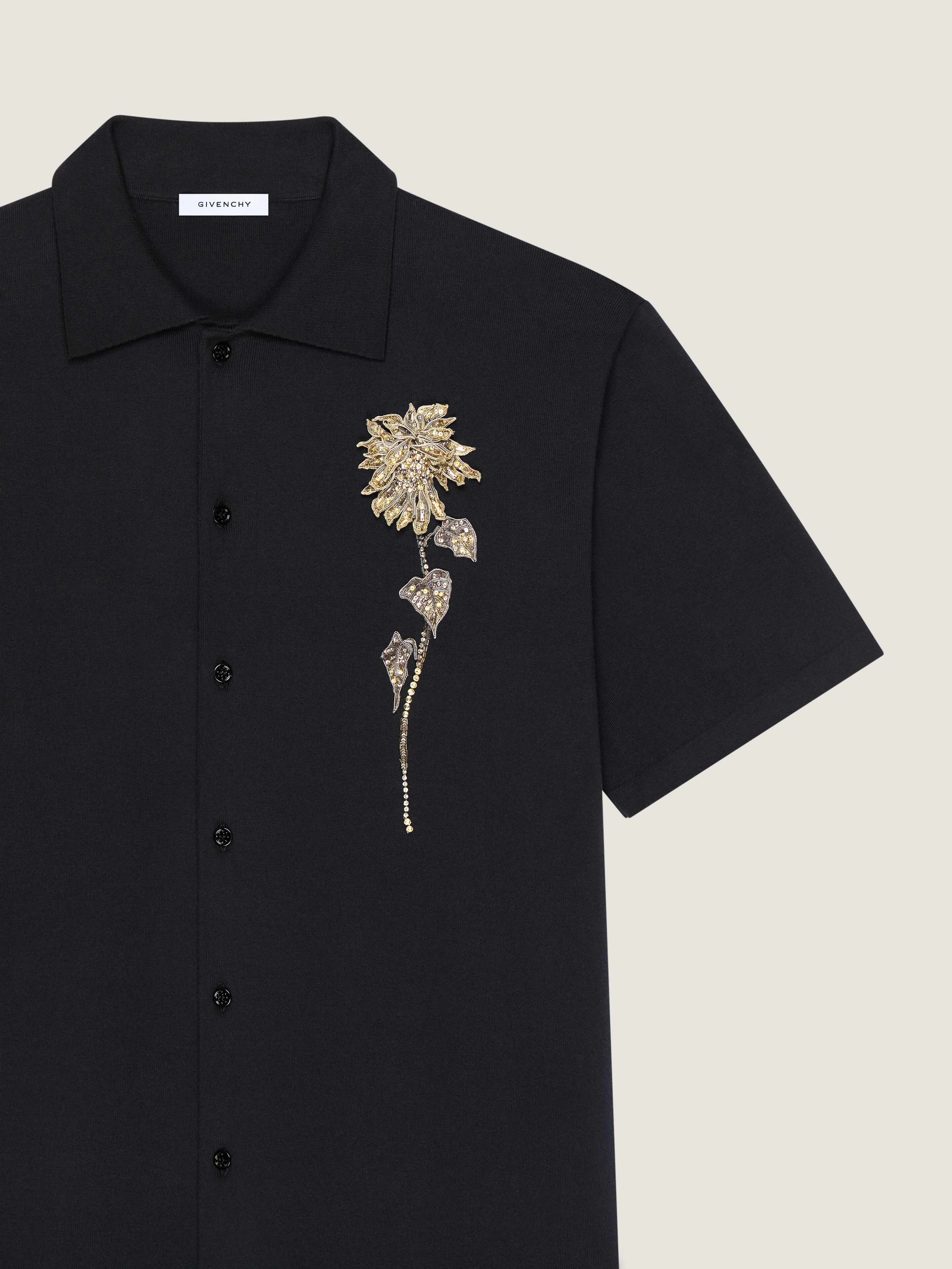 Embellished shirt in cotton knit in - black - BM617H4YPV-001