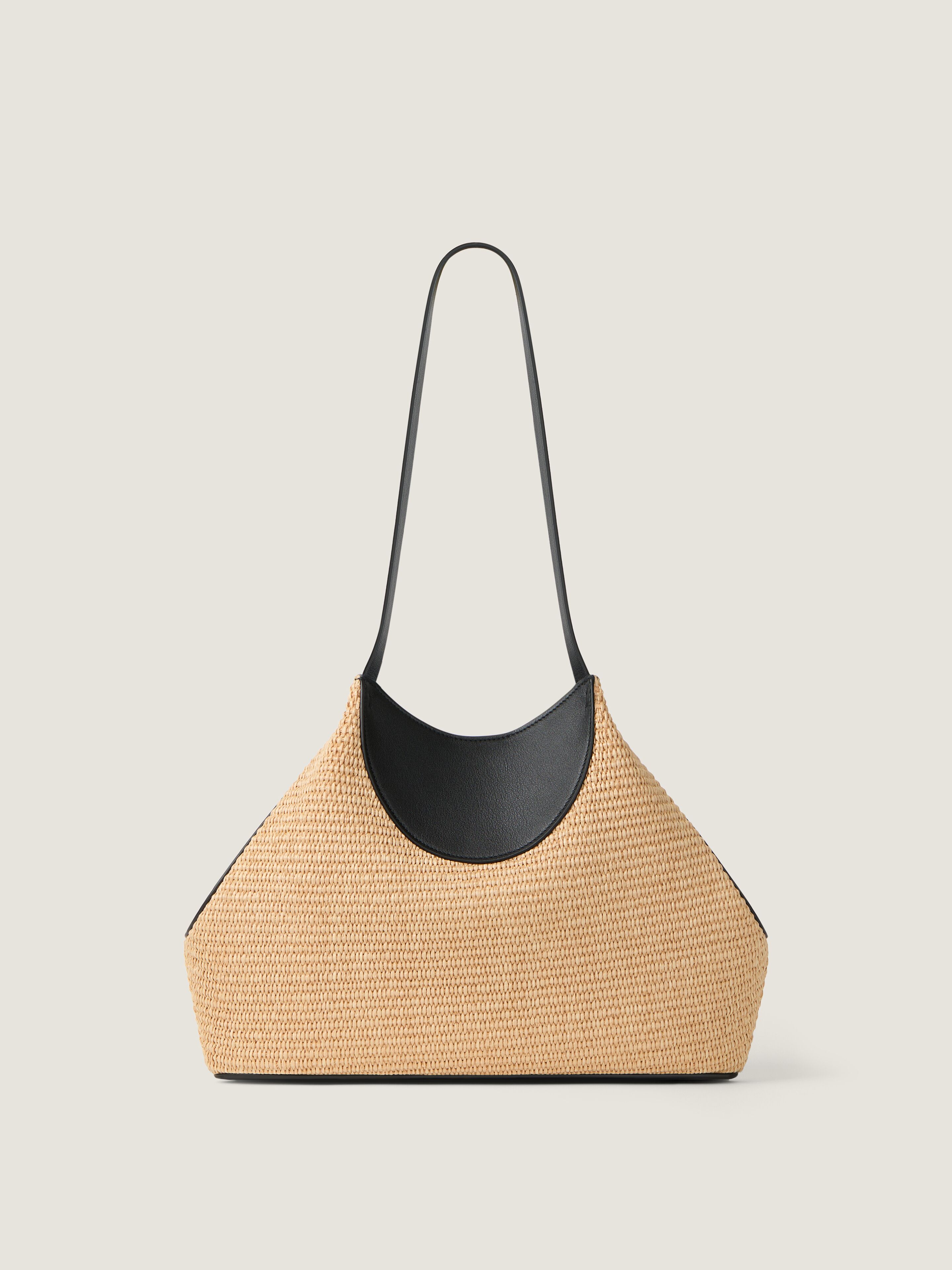 Small Facet tote bag in raffia in - natural - BB516PB2F6-101