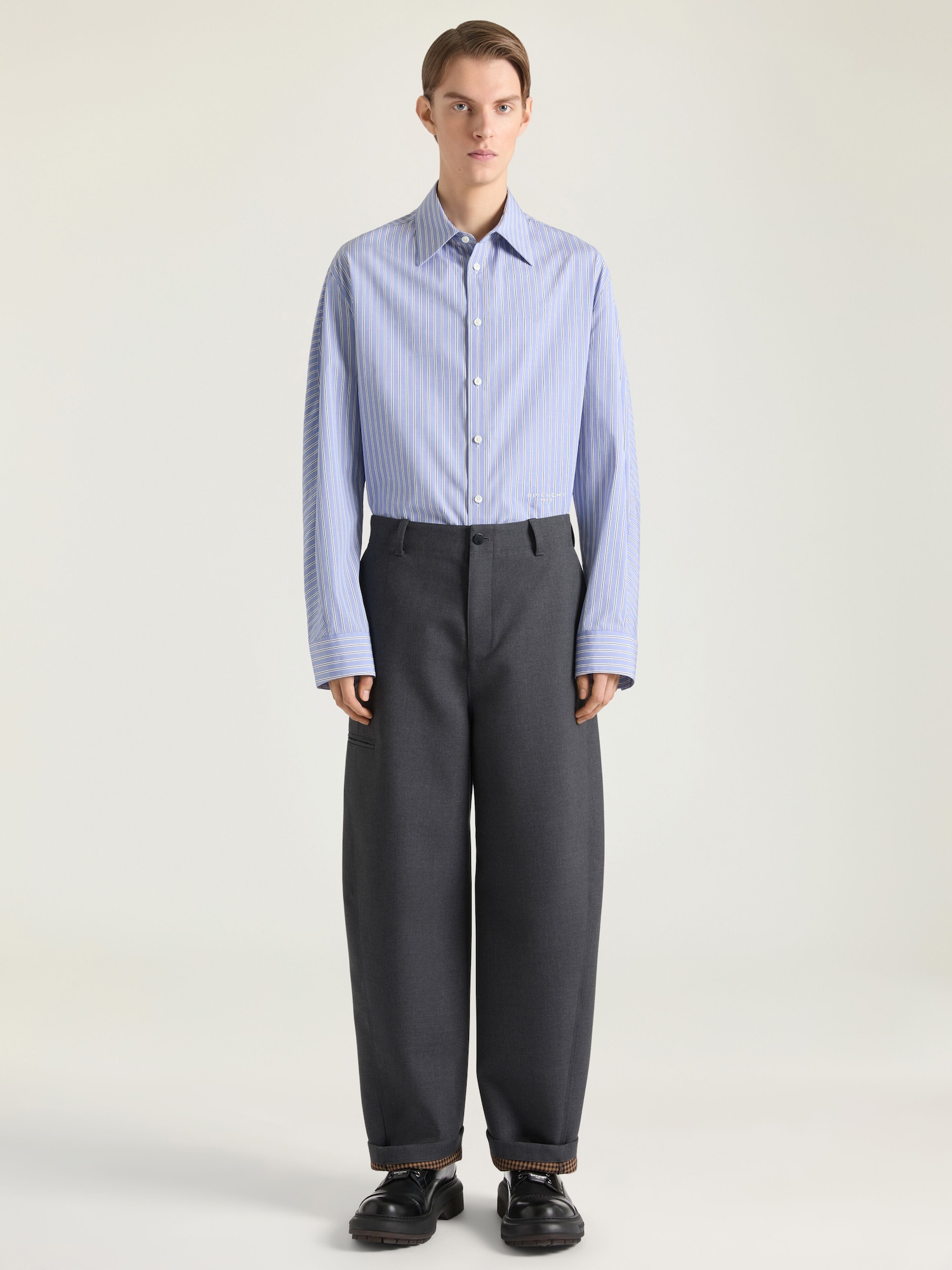 GIVENCHY クチュールシーム オックスフォードコットン ストライプ シャツ
