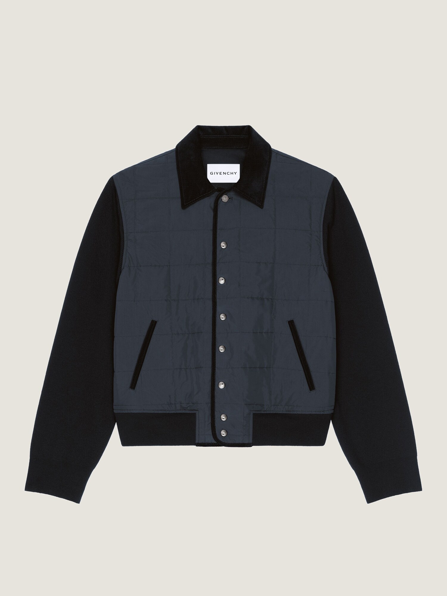 GIVENCHY Parisパッチ キルティング ブルゾン - ブラック BM01FX1698 