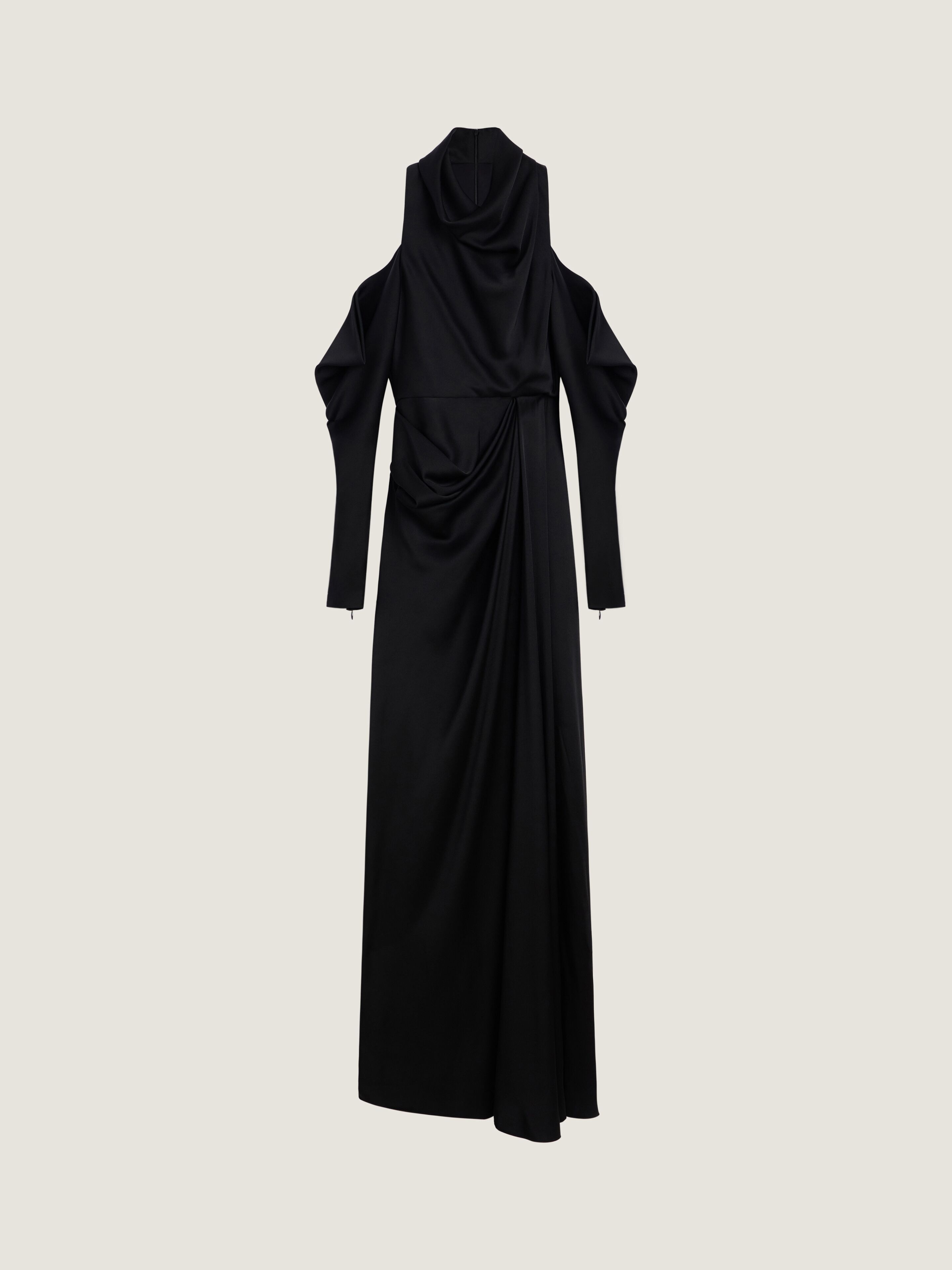 Givenchy Draped Dress In Satin Crepe In Black