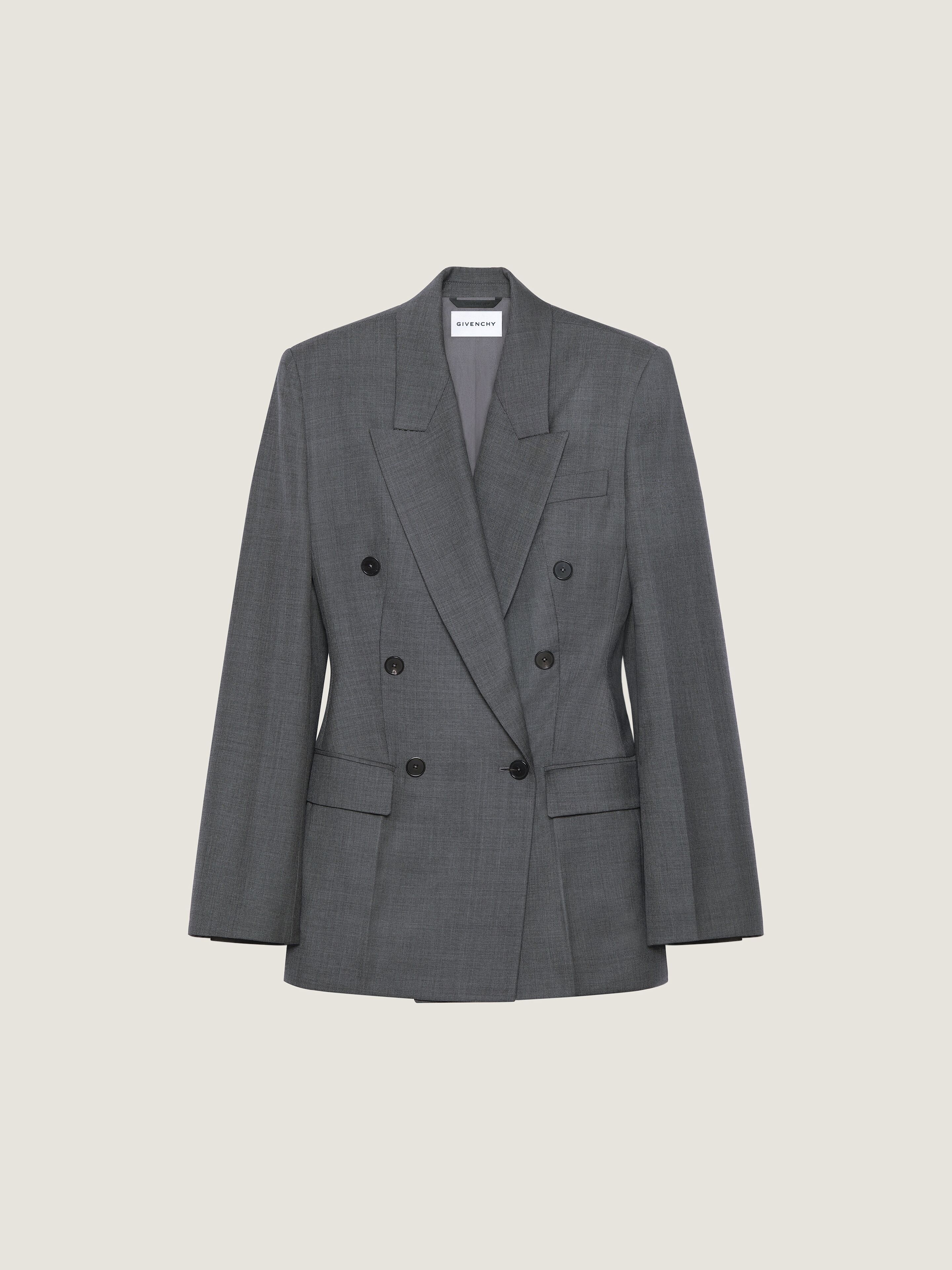 Givenchy Double-breasted Jacket In Wool In Black