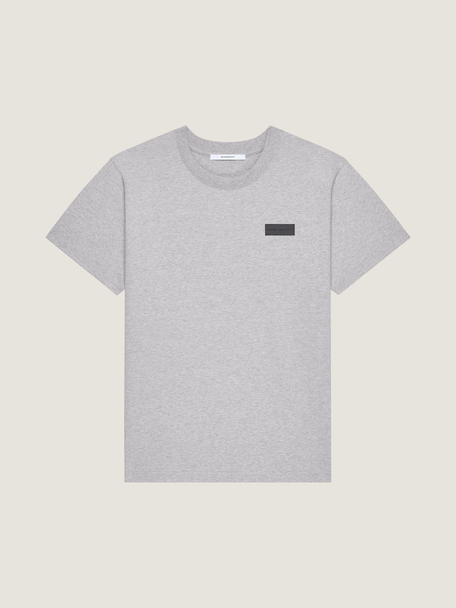 T-shirt in cotton with Givenchy patch in - light grey melange 