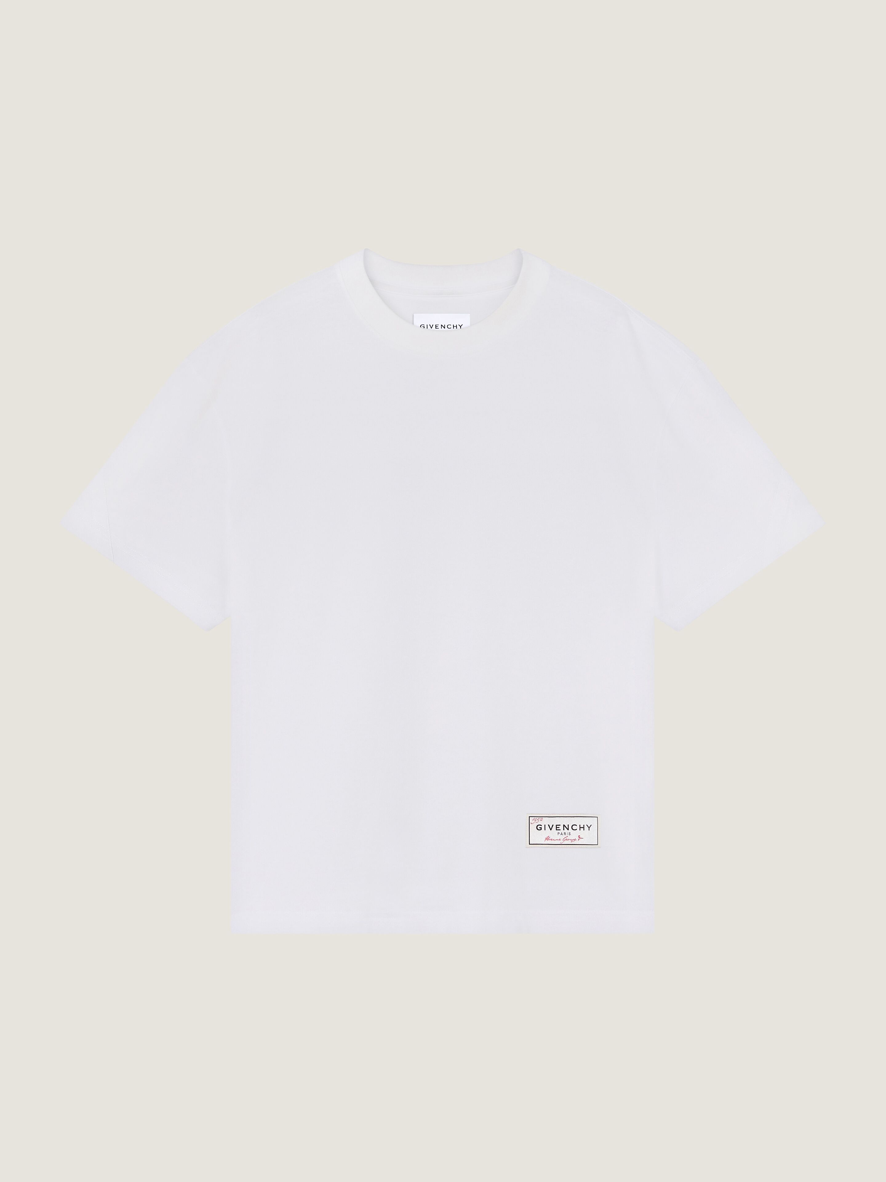 SOPHIA CLUTCH exclusive Tシャツ ホワイト Couture Seam t-shirt in cotton with contrasting collar | Givenchy