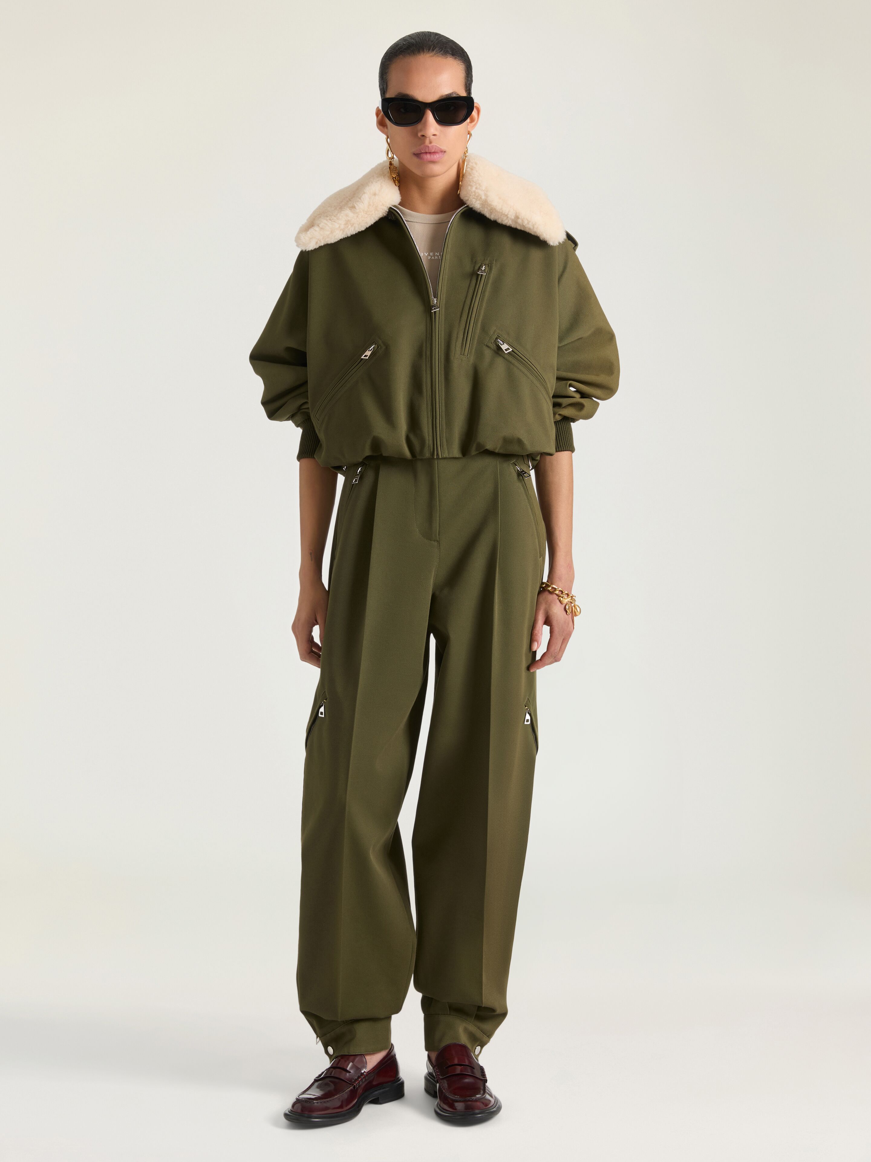 Zipped pants in cotton and wool | Givenchy US | Givenchy