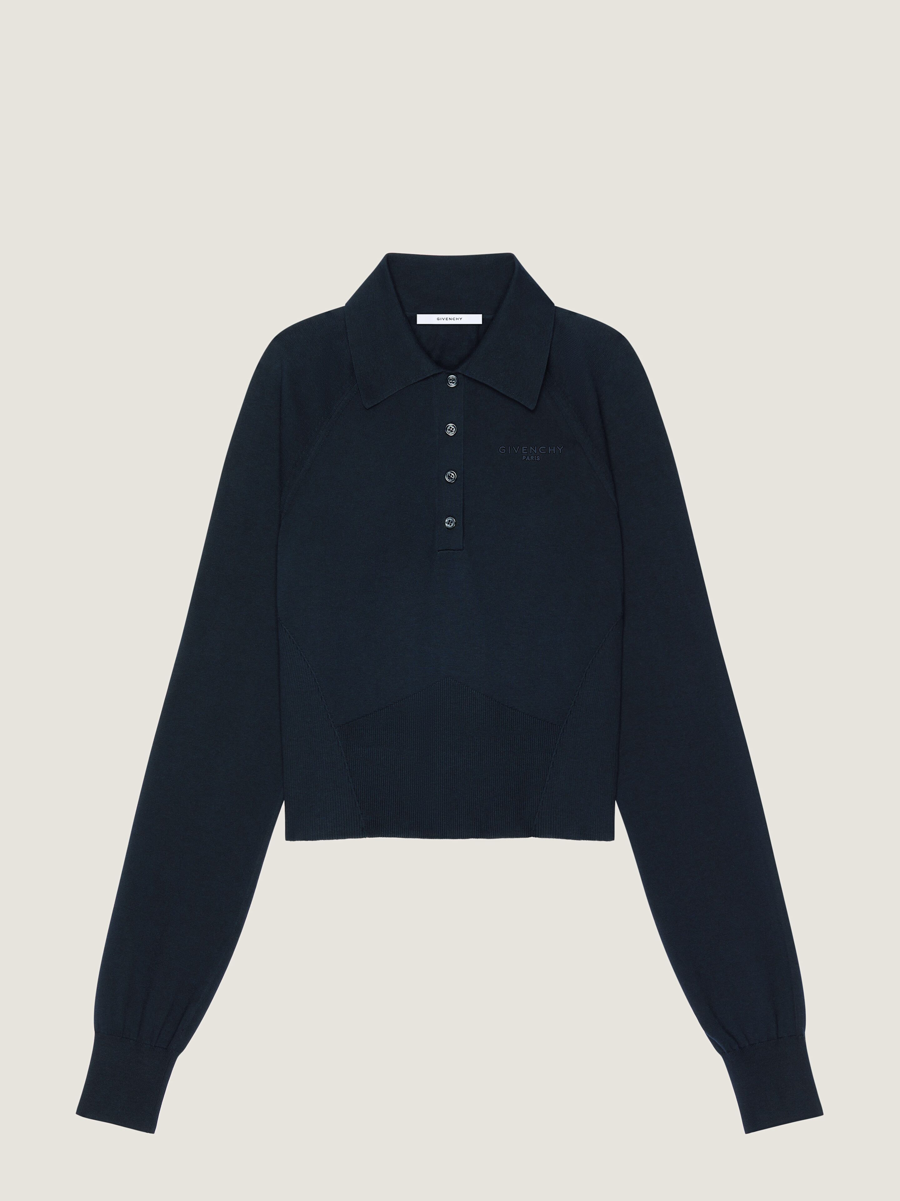 Givenchy Polo In Cotton And Silk In Blue