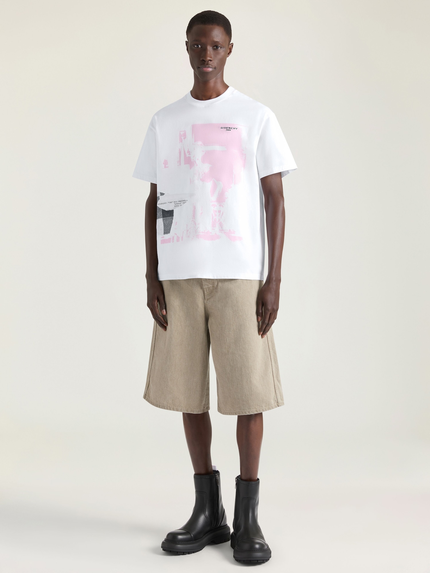 Couture Seam bermuda shorts in beige denim in - army beige 