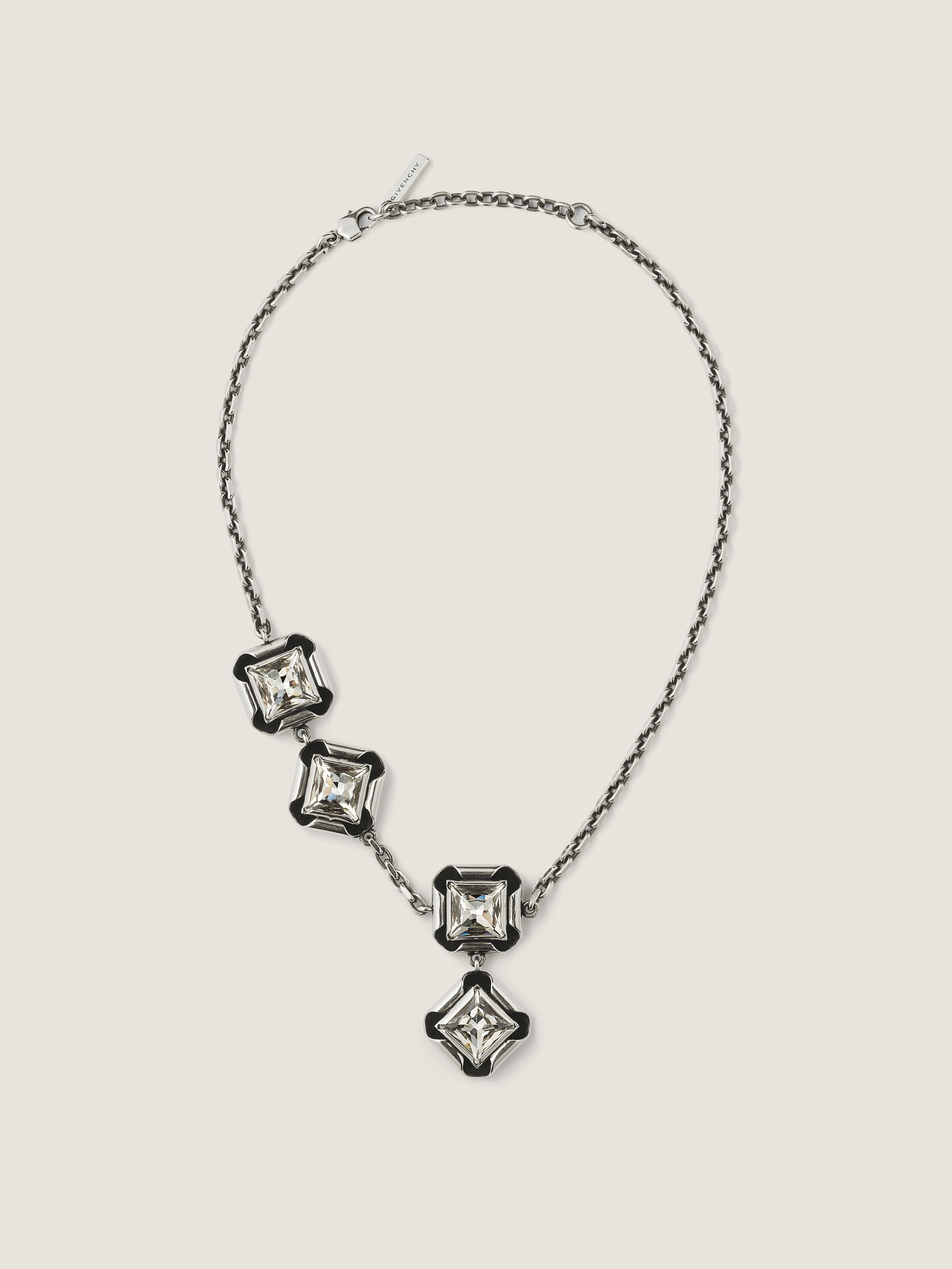 Givenchy Deconstructed Crystals Necklace In Metal And Crystals In Silver