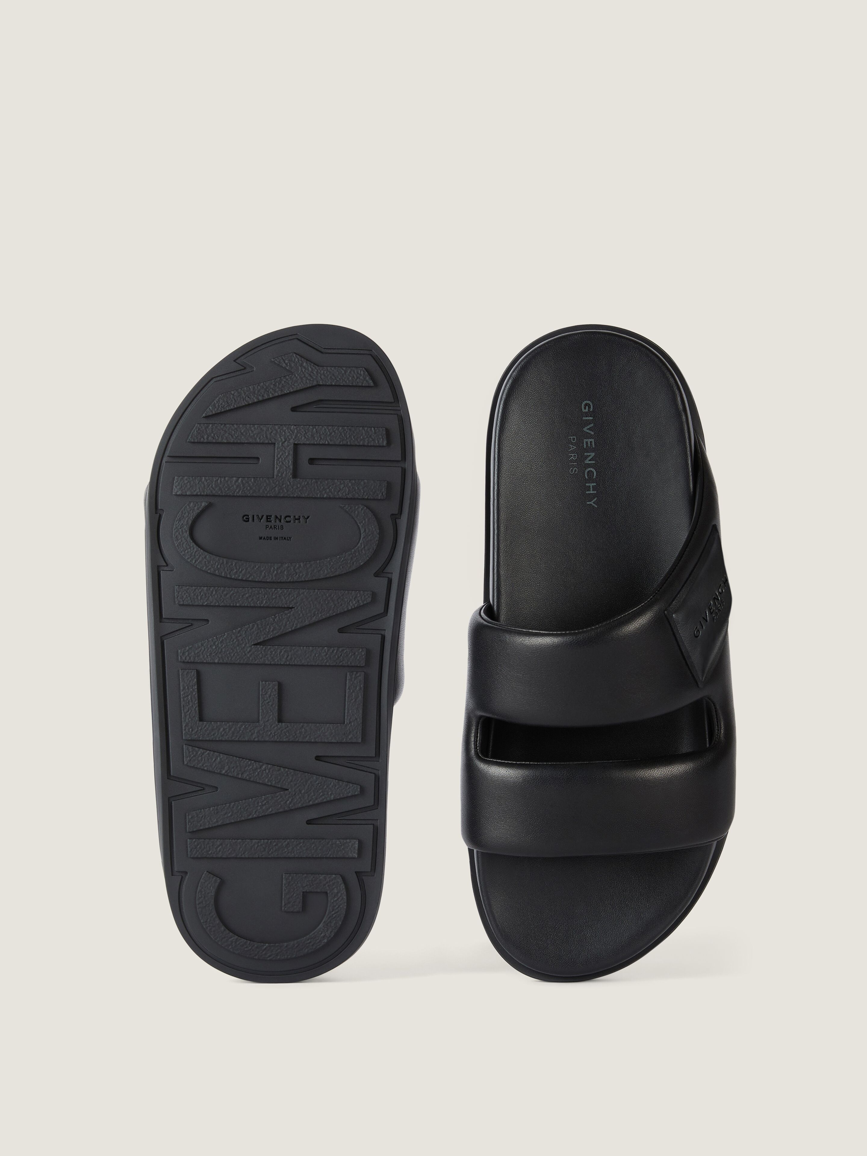 Puffy sandals in nappa leather in - black - BH302PH1Y3-001