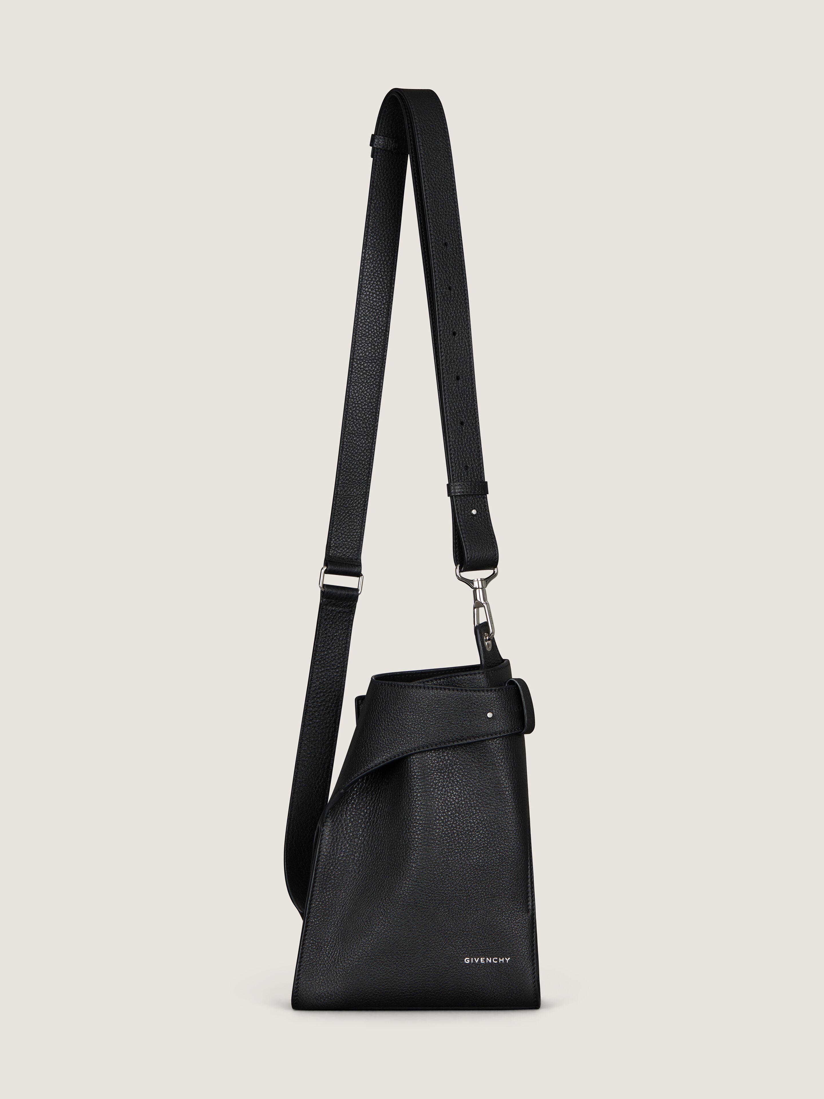 Small Belted Hobo bag in grained leather in - black - BK50F7K213