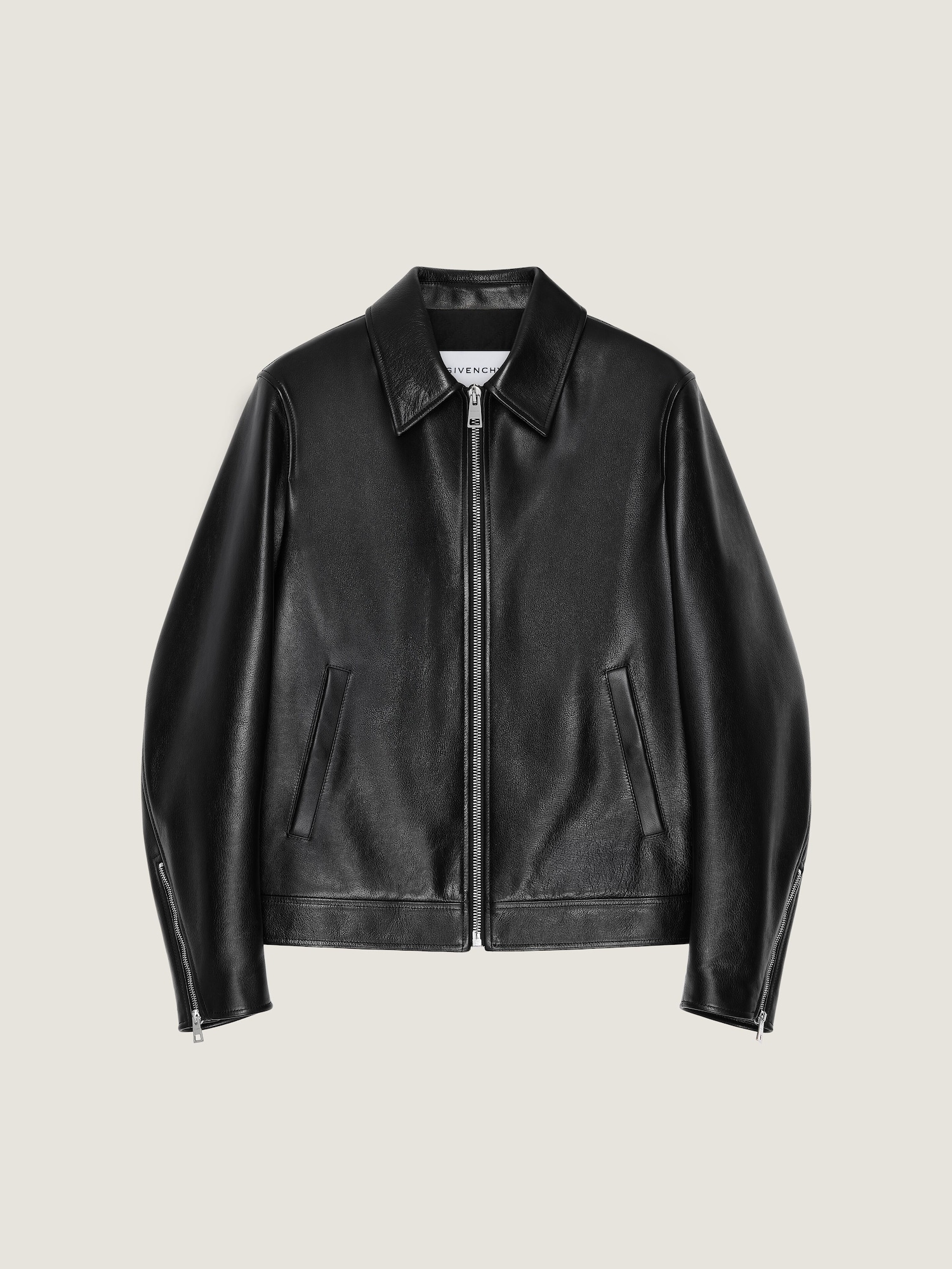 Biker zipped blouson in leather in - black - BM01F5611X-001 