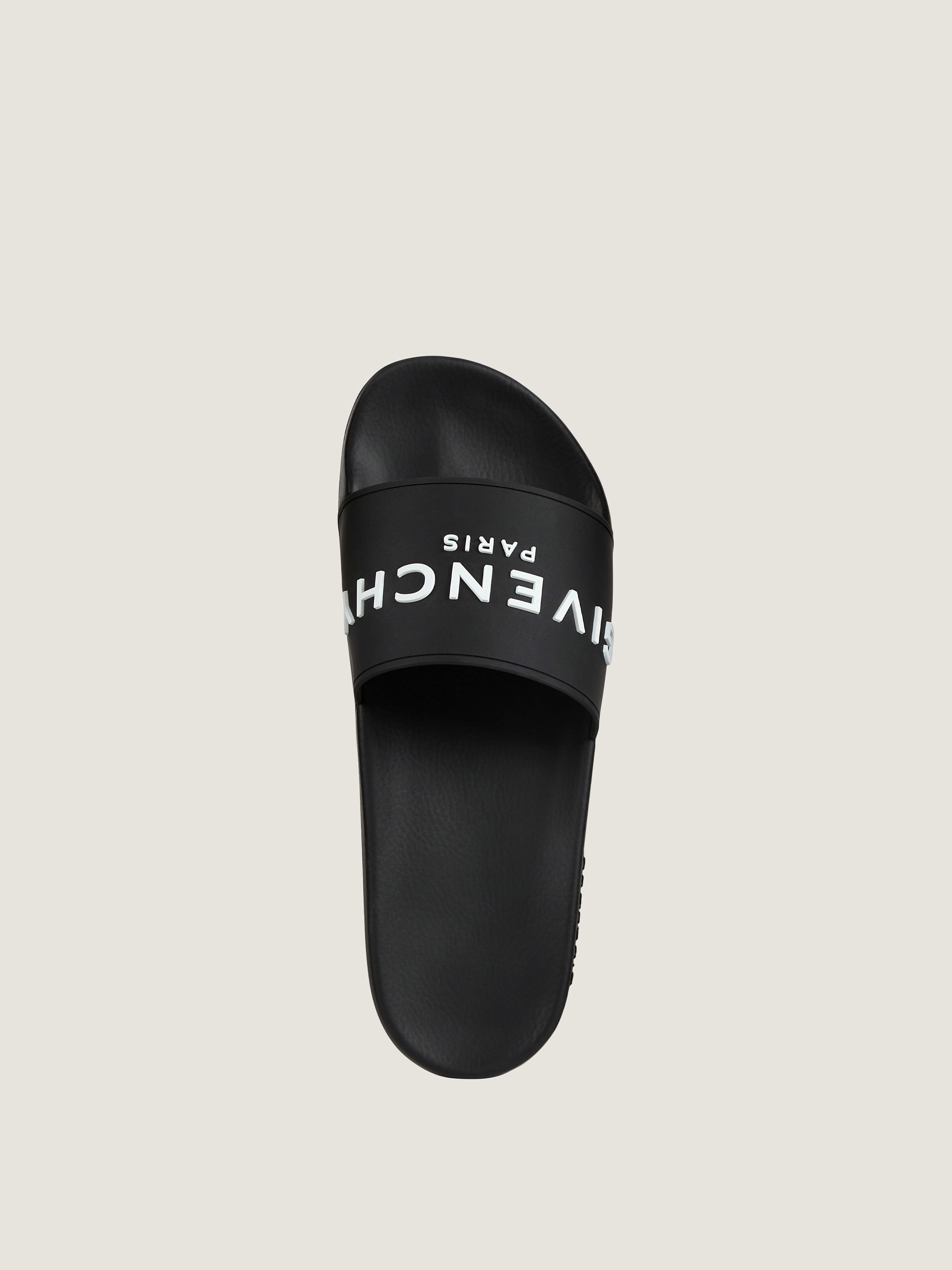 ブランドロゴ フラット サンダル ラバー - ブラック | GIVENCHY JP