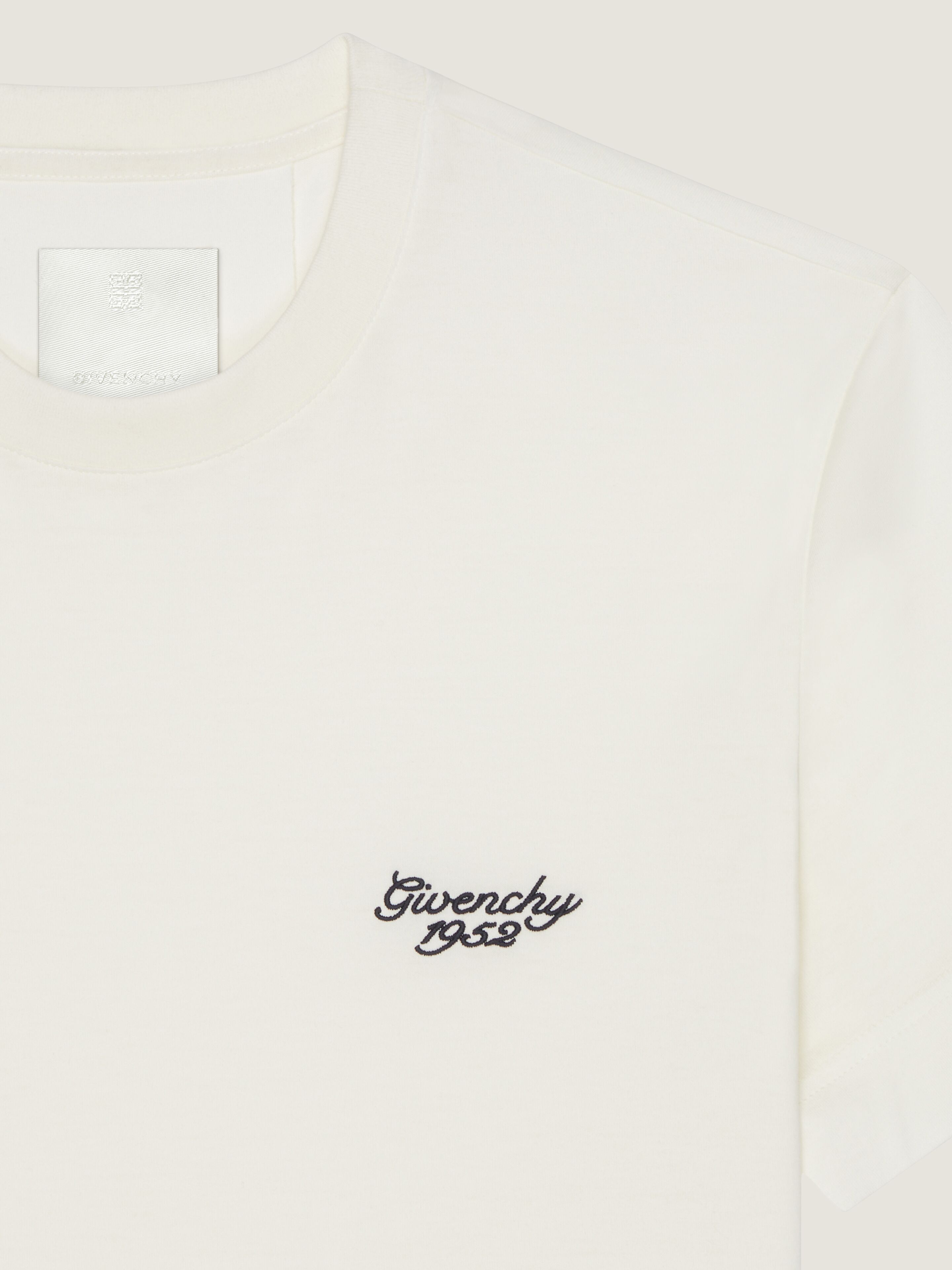 GIVENCHY 1952 slim fit t-shirt in cotton in - natural/blue