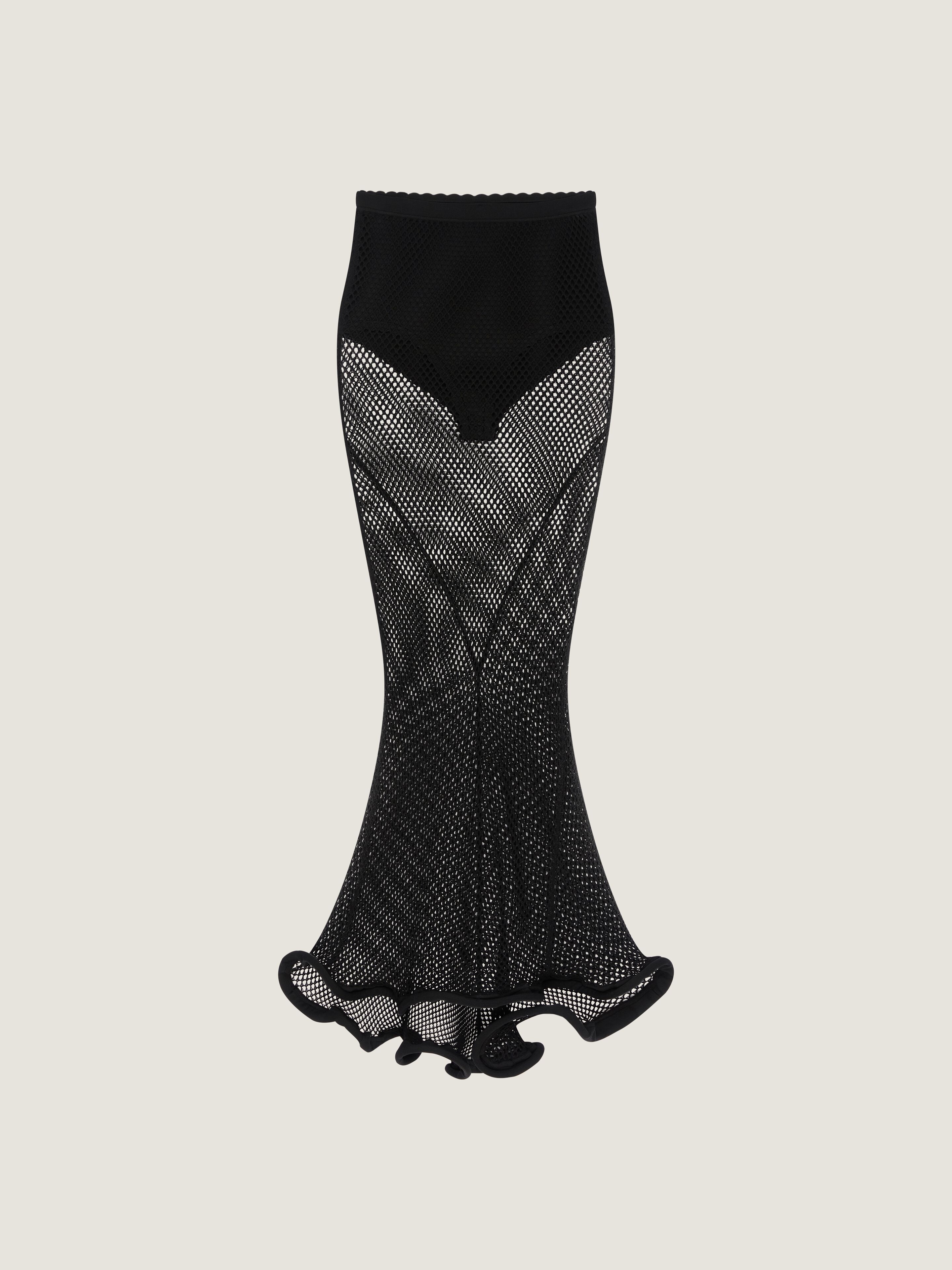 Midi kickback skirt in mesh in - black - BW411R4ZT1-001 | Givenchy US