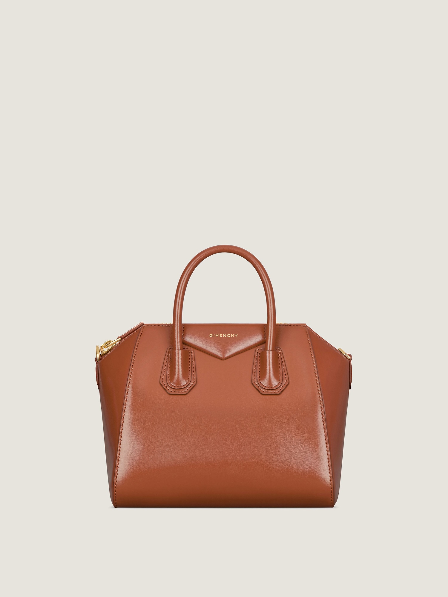 Small Antigona bag in Box leather in - caramel brown | Givenchy
