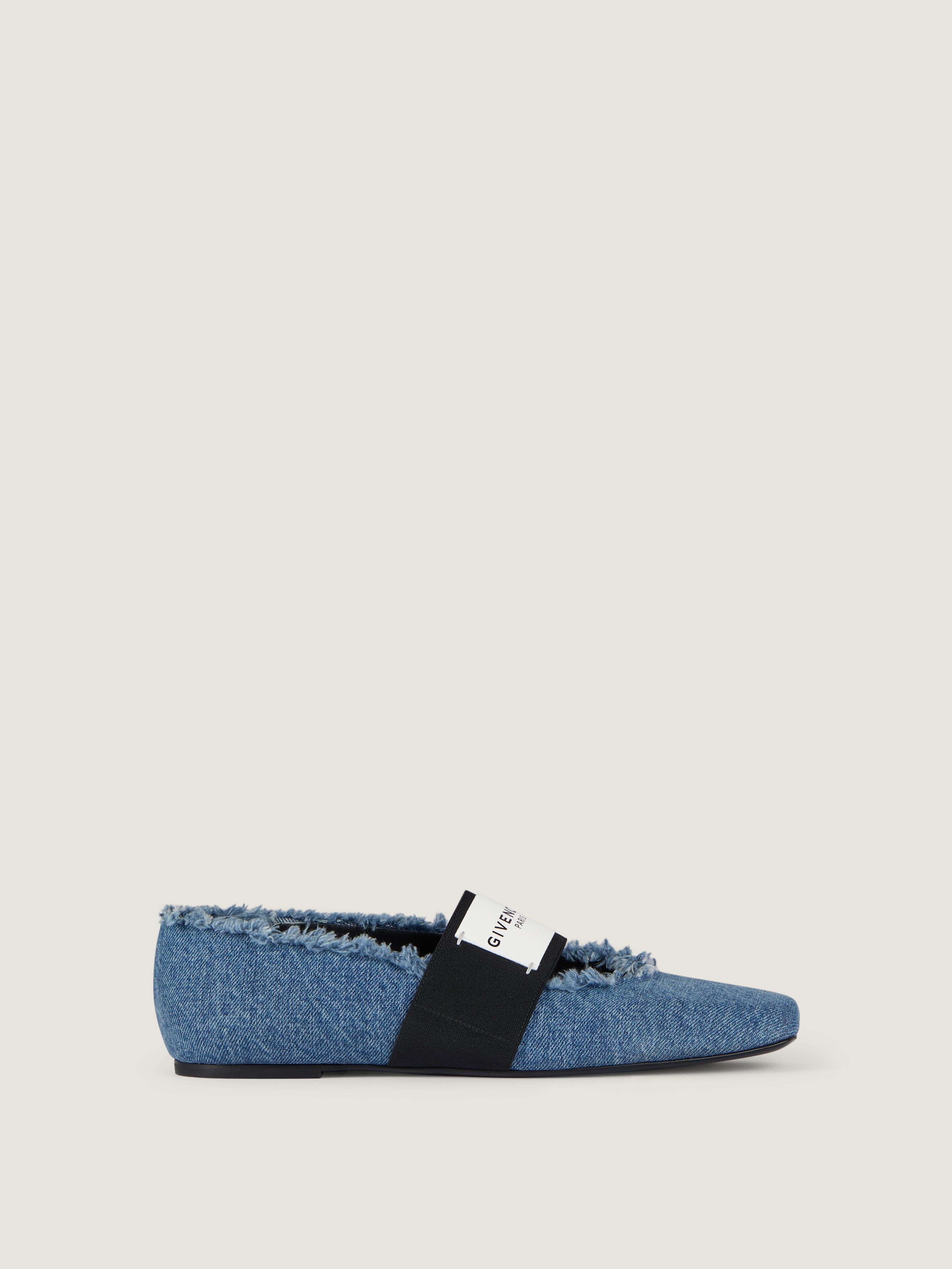 Givenchy Sliced Square Ballerinas In Denim In Multi