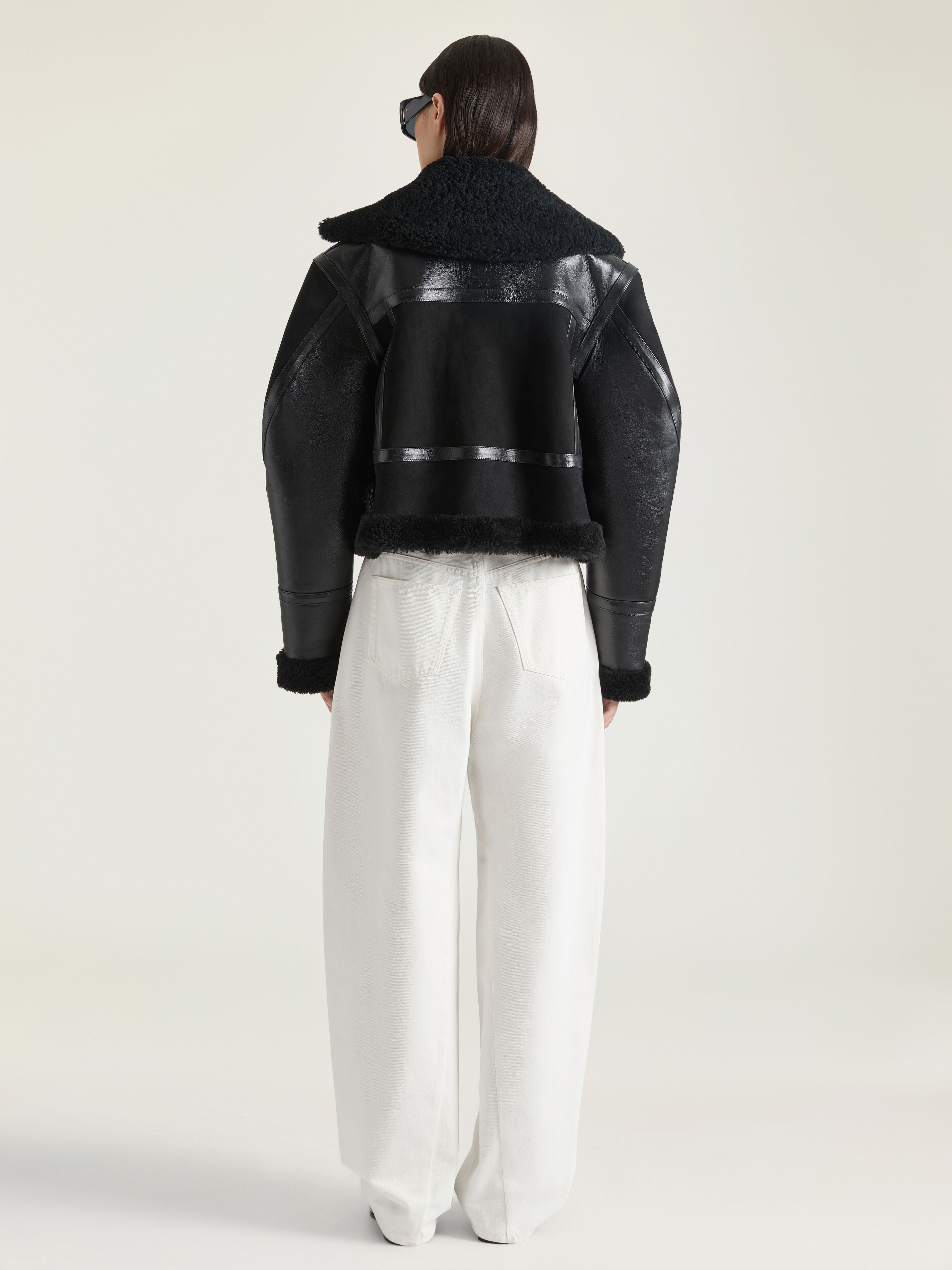ジャケット・アウター givenchy archive short jacket Cropped blouson in shearling effect in - natural - BW00UQ31B3-101