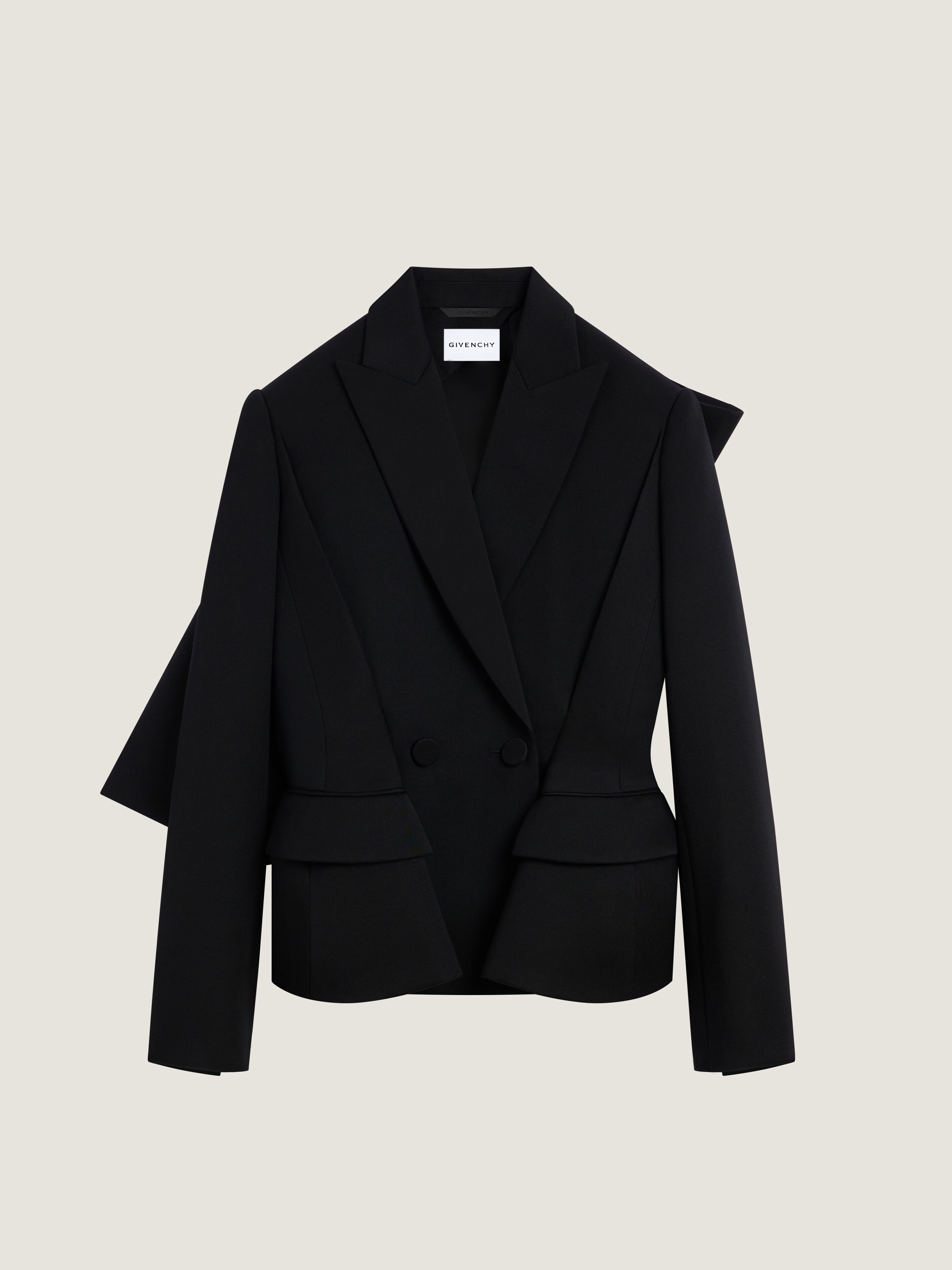 Givenchy Veste Pinch À Découpes En Laine Avec Naud In Noir