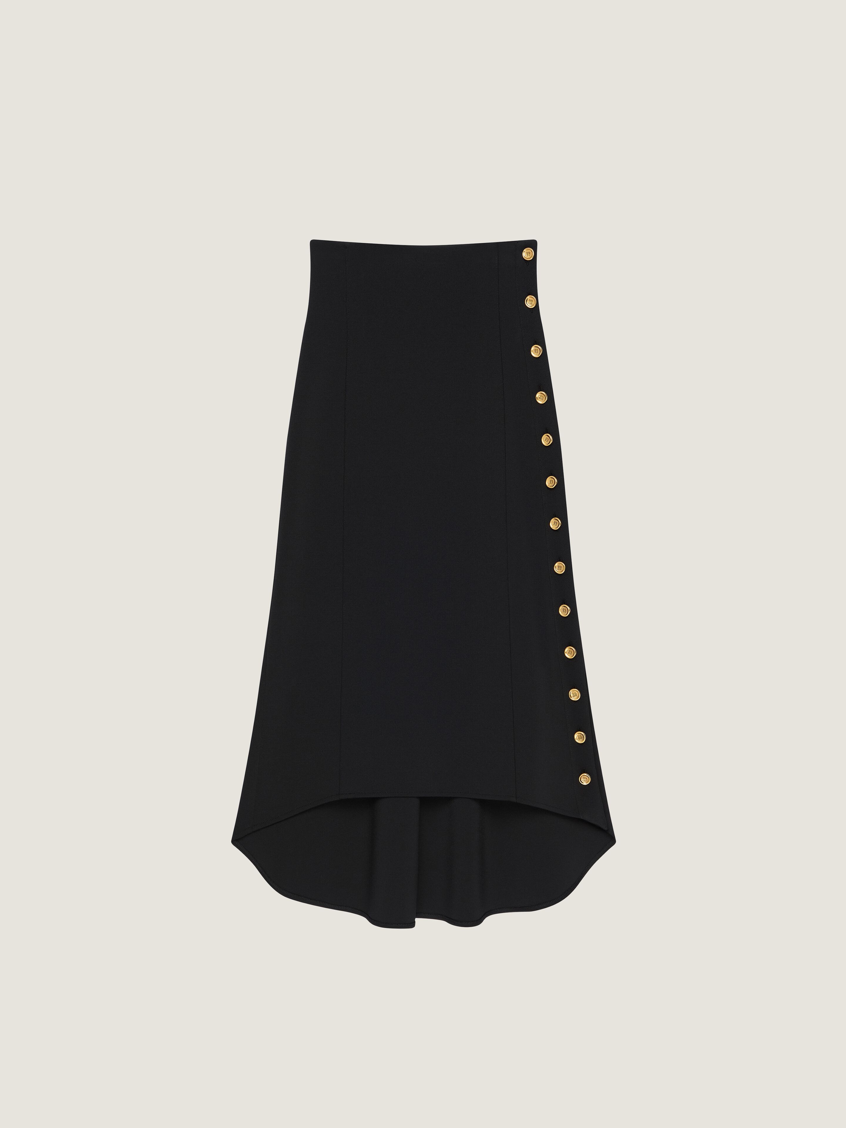 ジバンシィGIVENCHY ウールサイドスリットニットスカート 黒M位