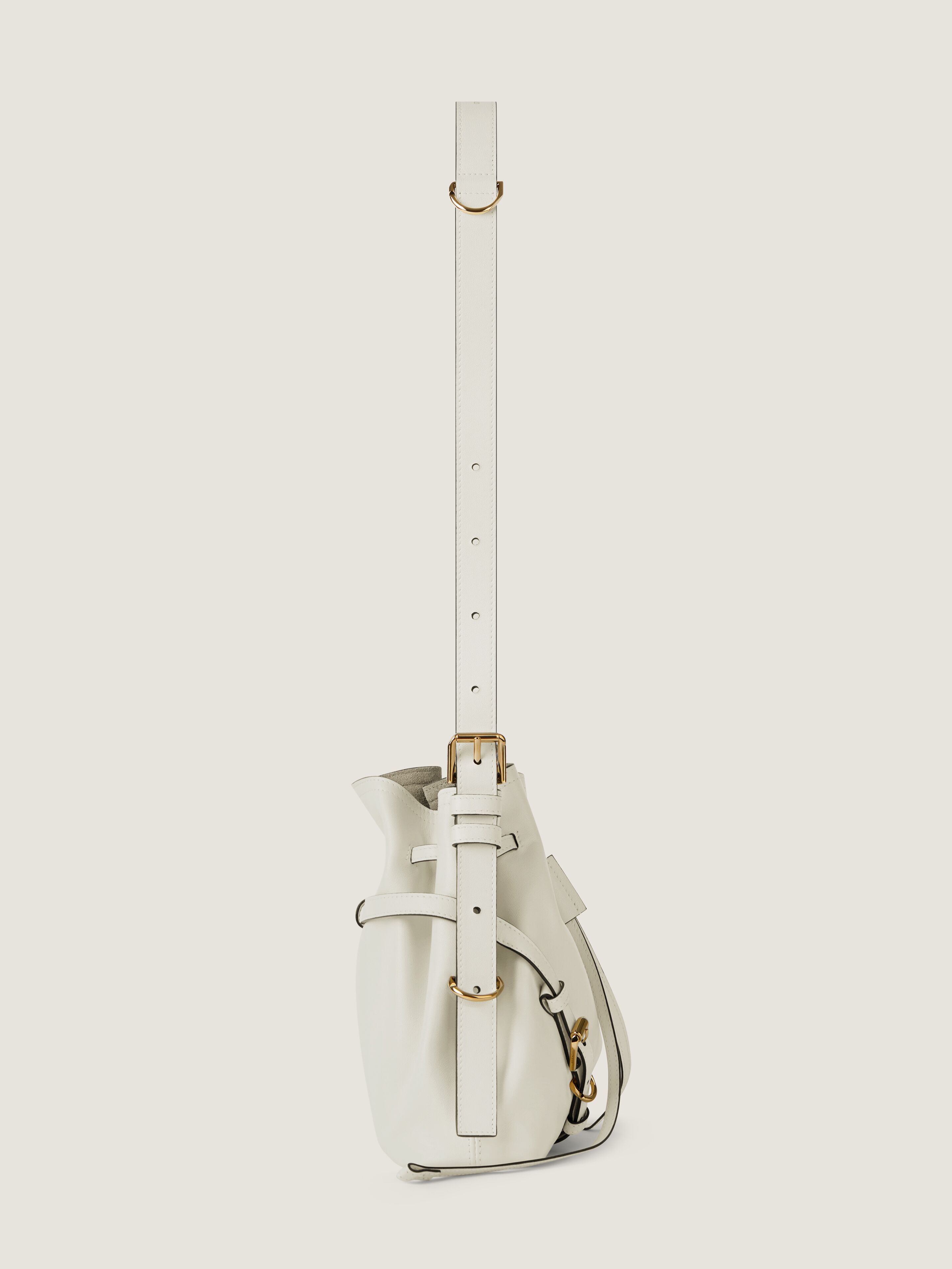 Small Voyou Bucket bag in shiny leather in - ivory - BB518PB2AE