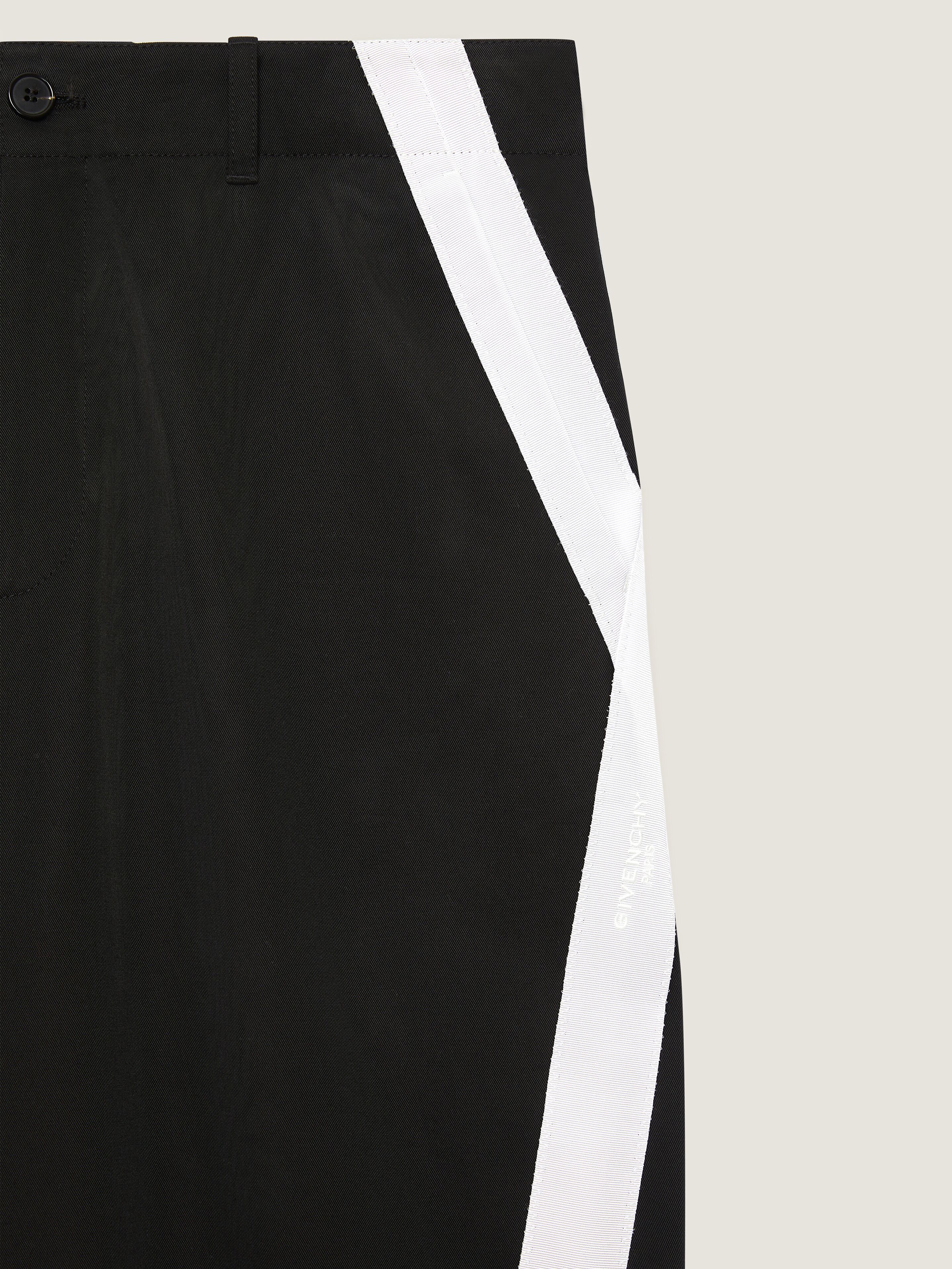 Couture Seam pants in cotton with gros grain detail in - black