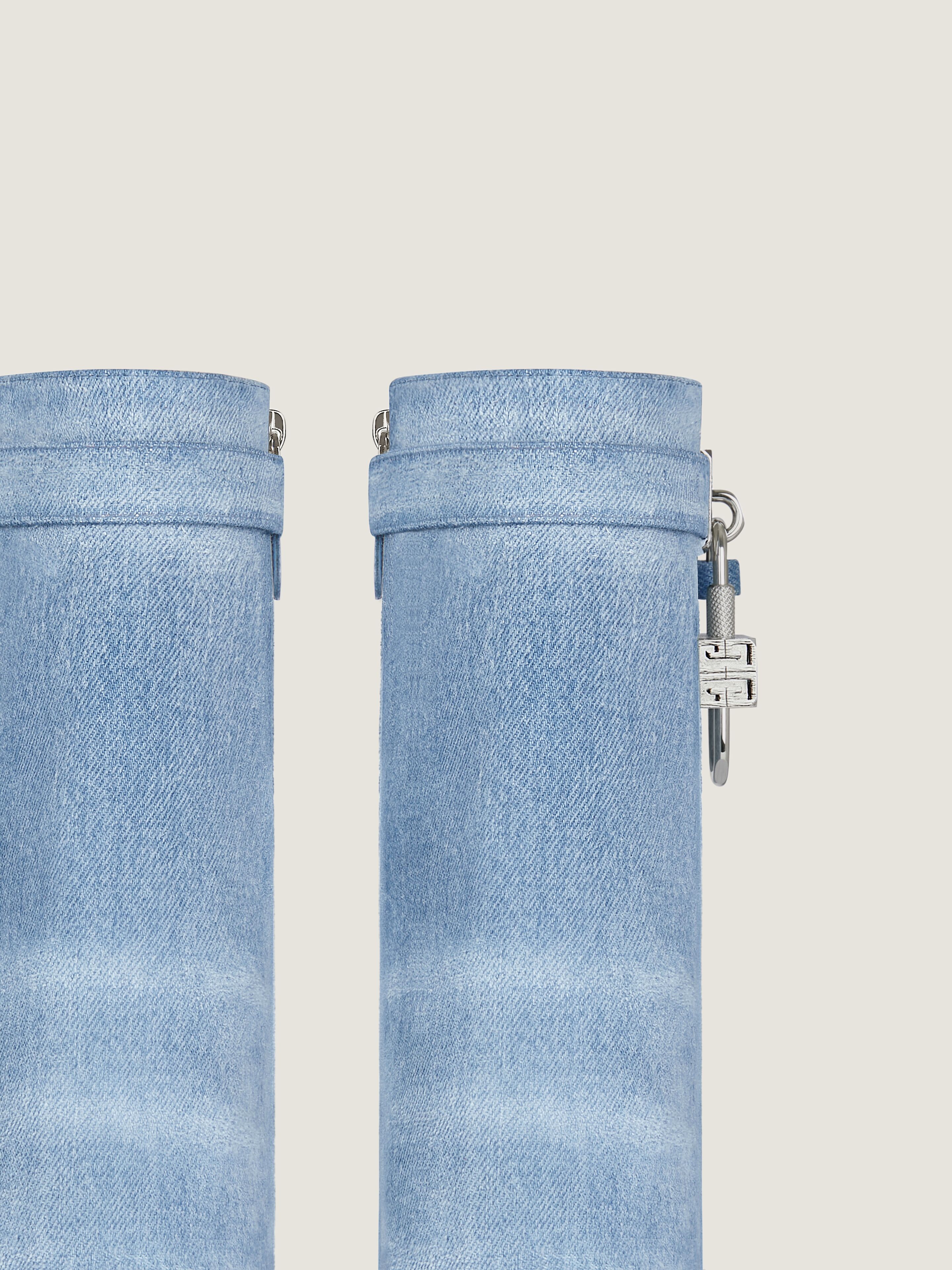 Shark Lock ankle boots in washed denim in - medium blue