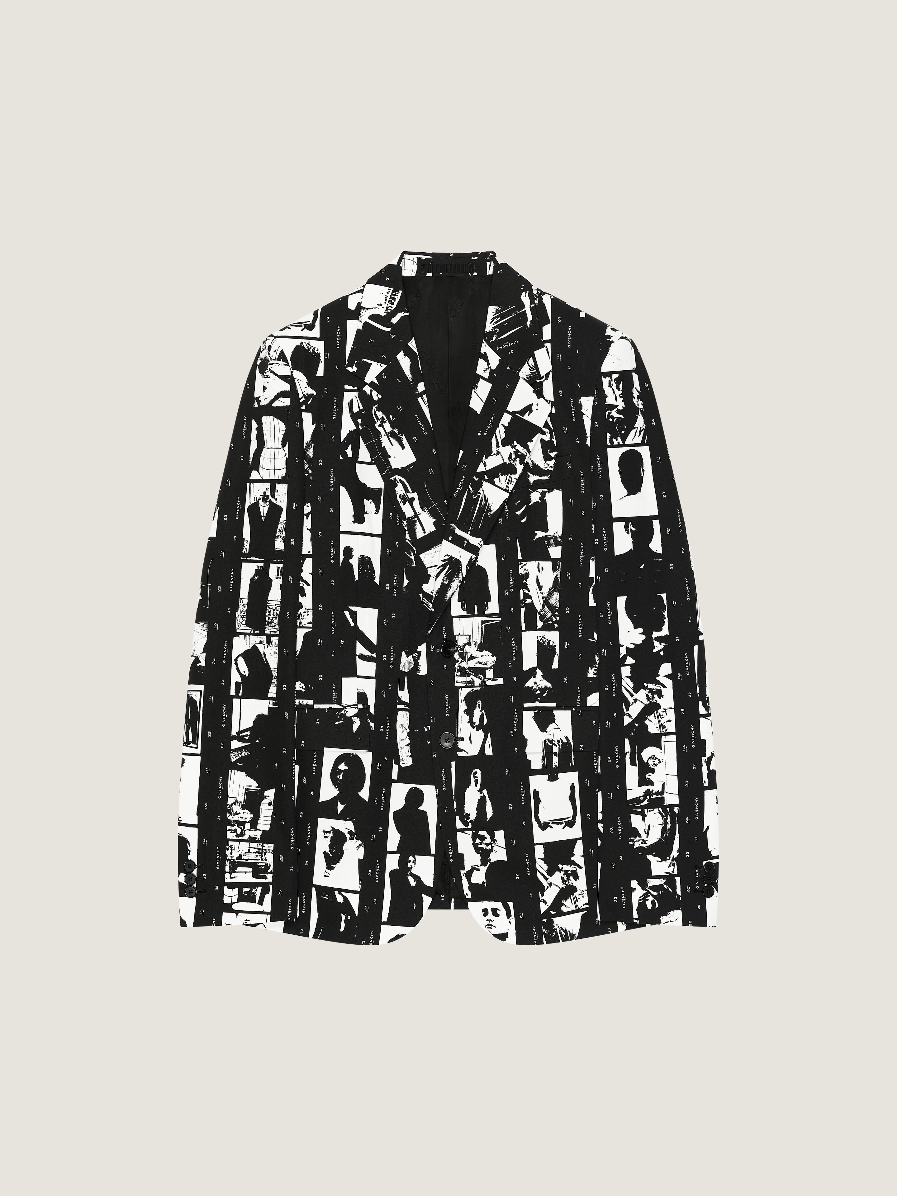Givenchy Fitted Jacket In Cotton With Photographic Negative In Black
