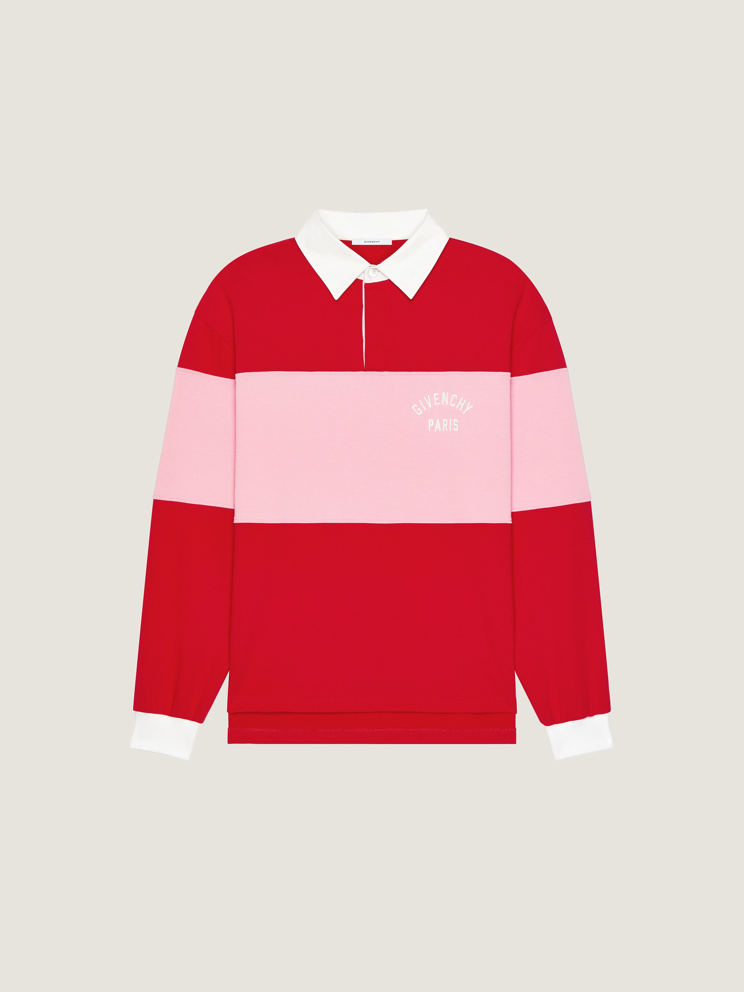 Givenchy Bicolor Polo In Cotton With  Paris Embroidery In Multi