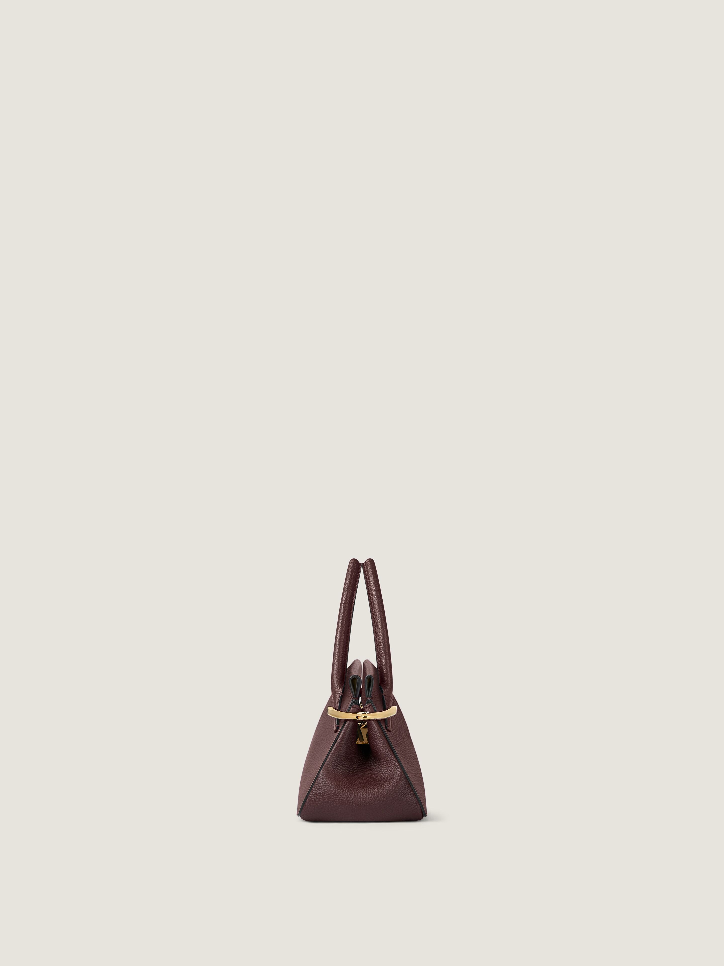 Mini Pinch bag in grained leather - ebony brown in - ebony brown
