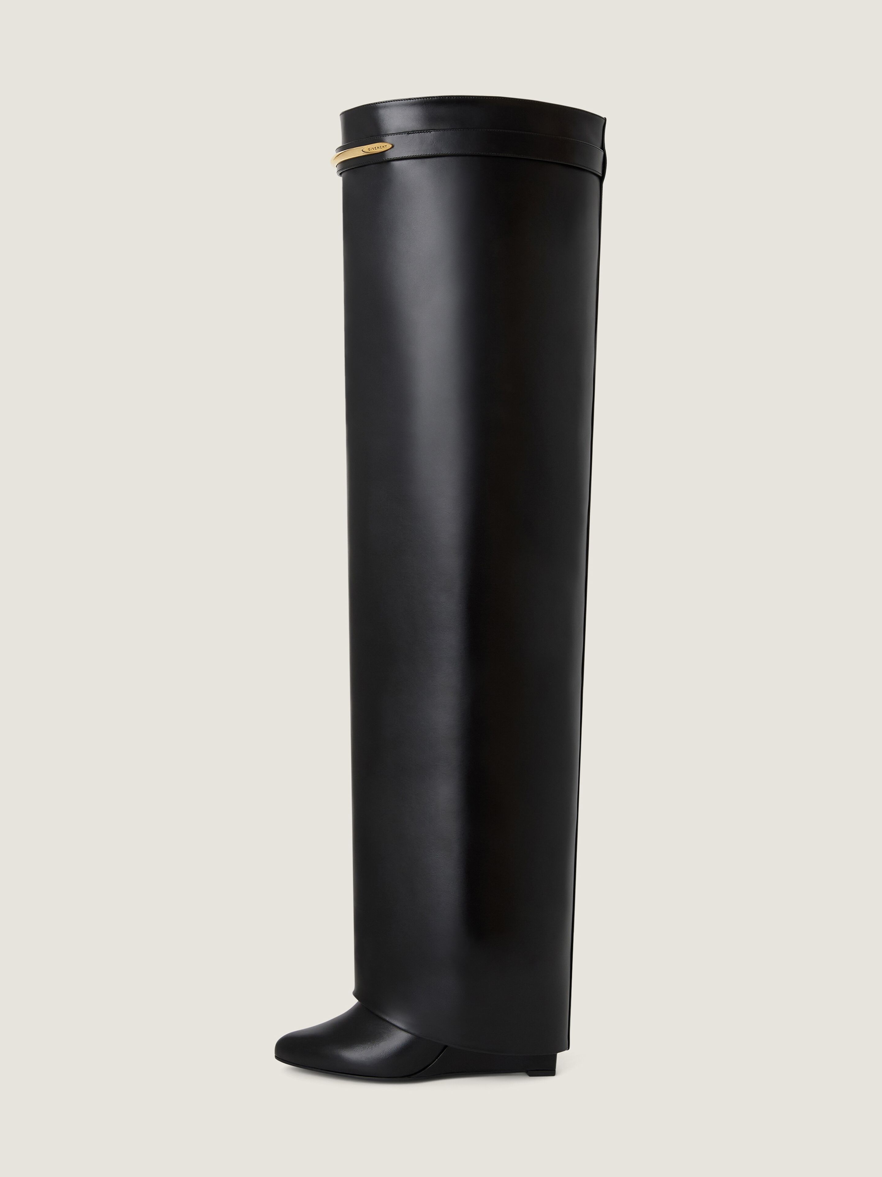 Shark Pinch over-the-knee boots in leather in - black/golden