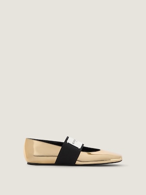 Ballerines Sliced Square en cuir effet miroir