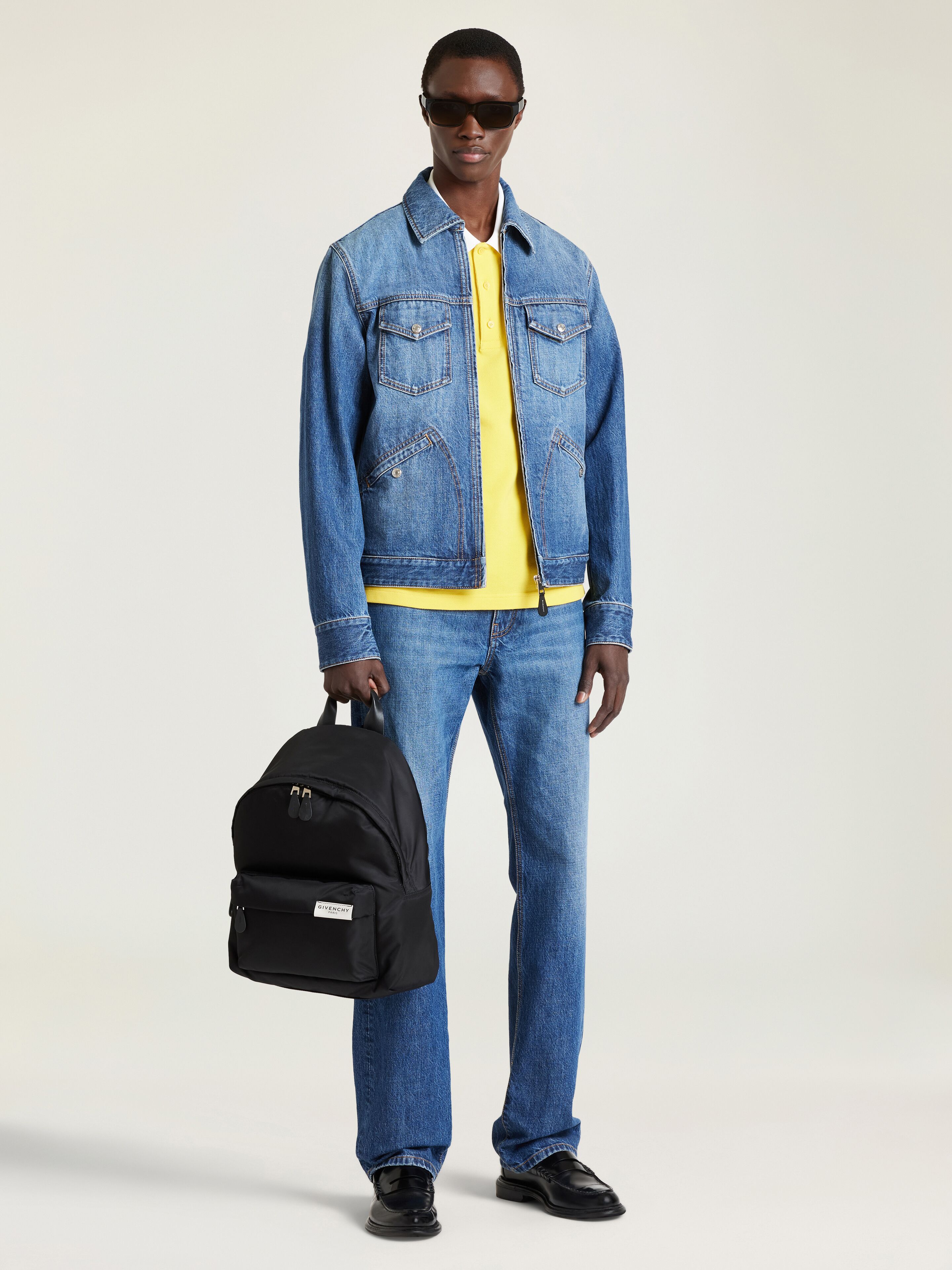 Zipped jacket in dark blue denim | Givenchy CA | Givenchy