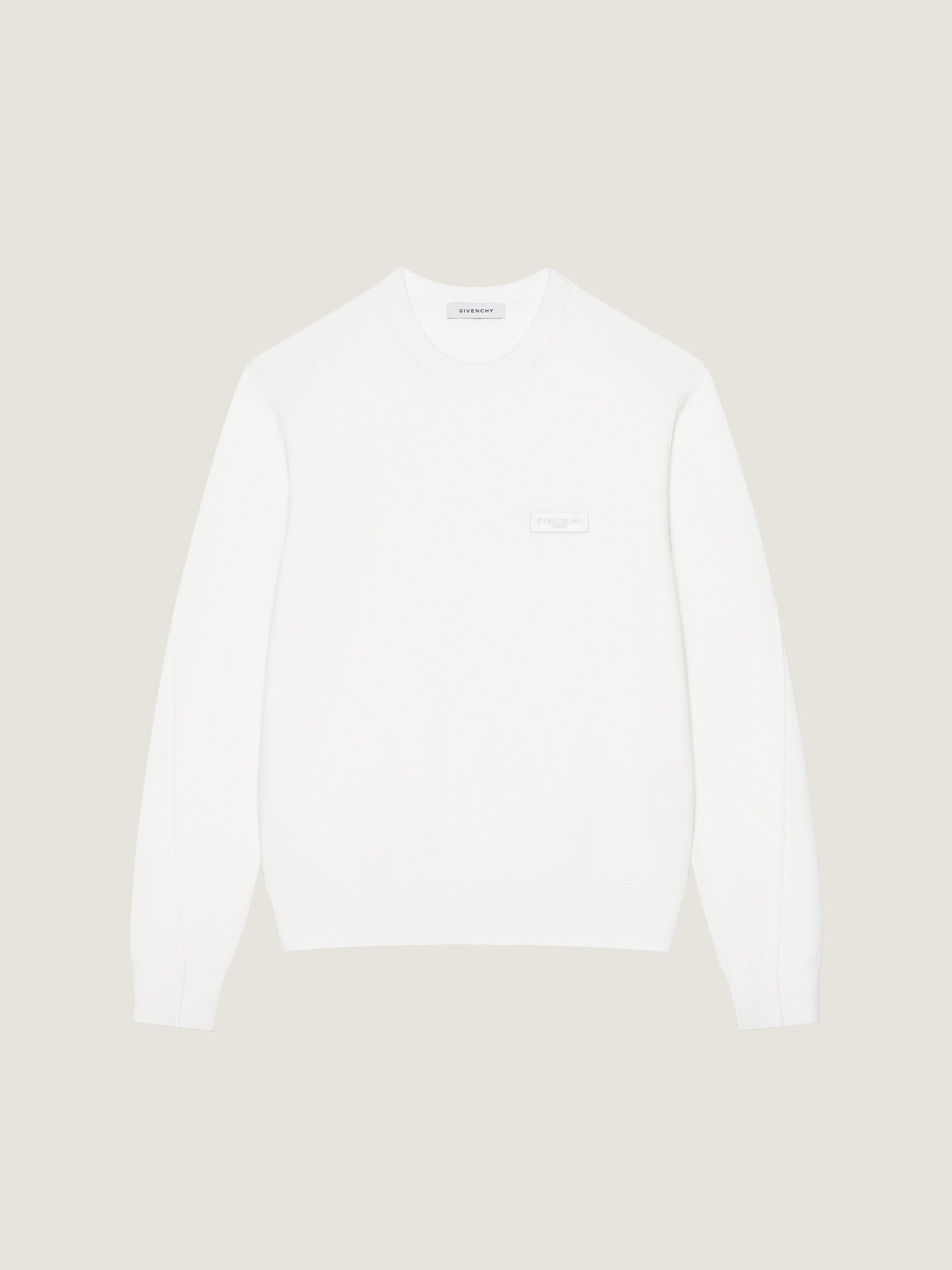 Sweater in wool with Givenchy Paris gros grain in - ivory