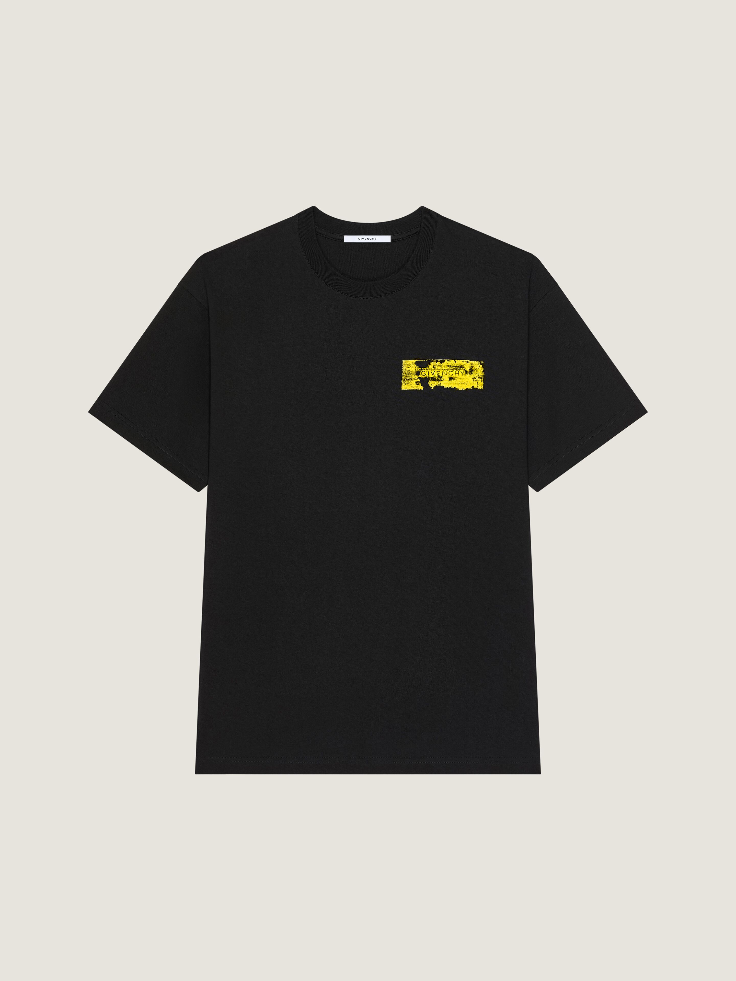 T-shirt in cotton with Givenchy Paris Paint print in - black